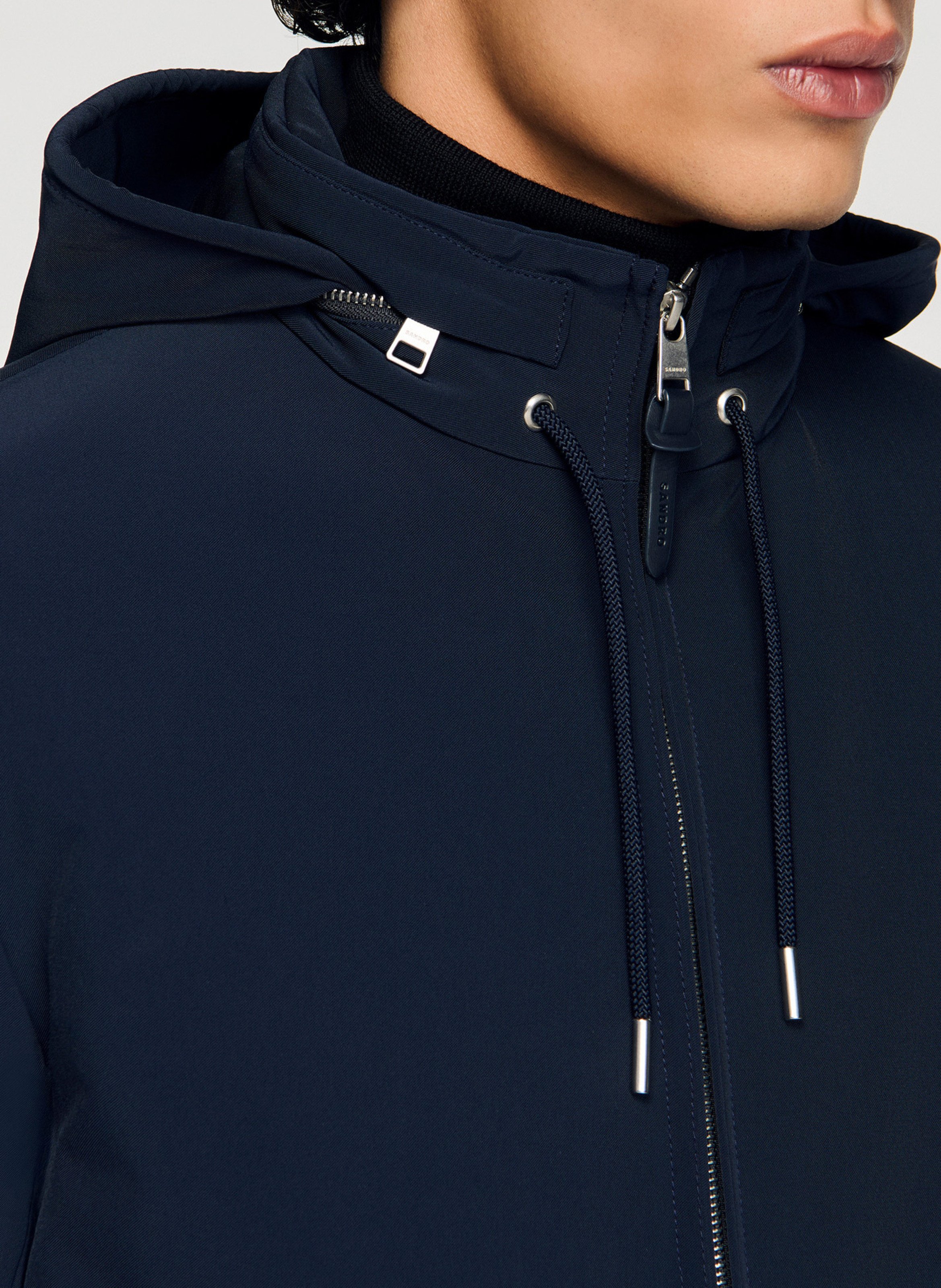 Gevoerde parka met capuchon SANDRO Blauw