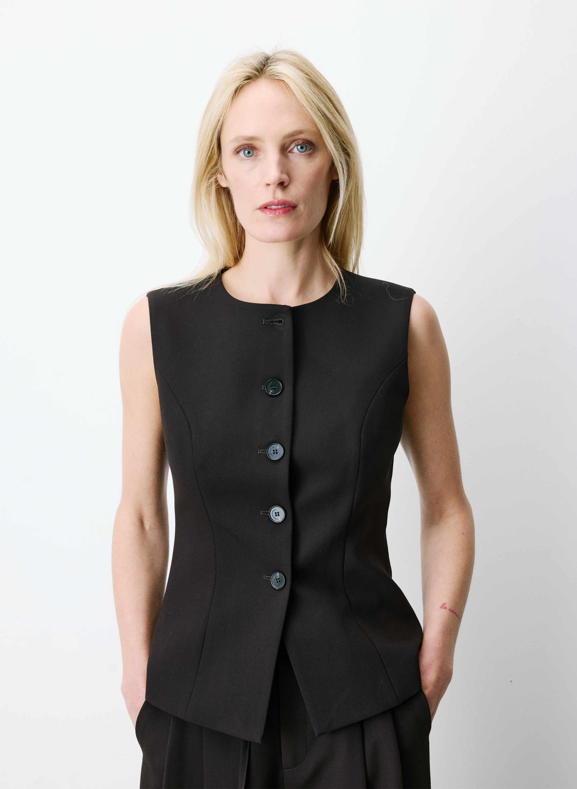 Gilet droit col rond GRACE ET MILA Marron