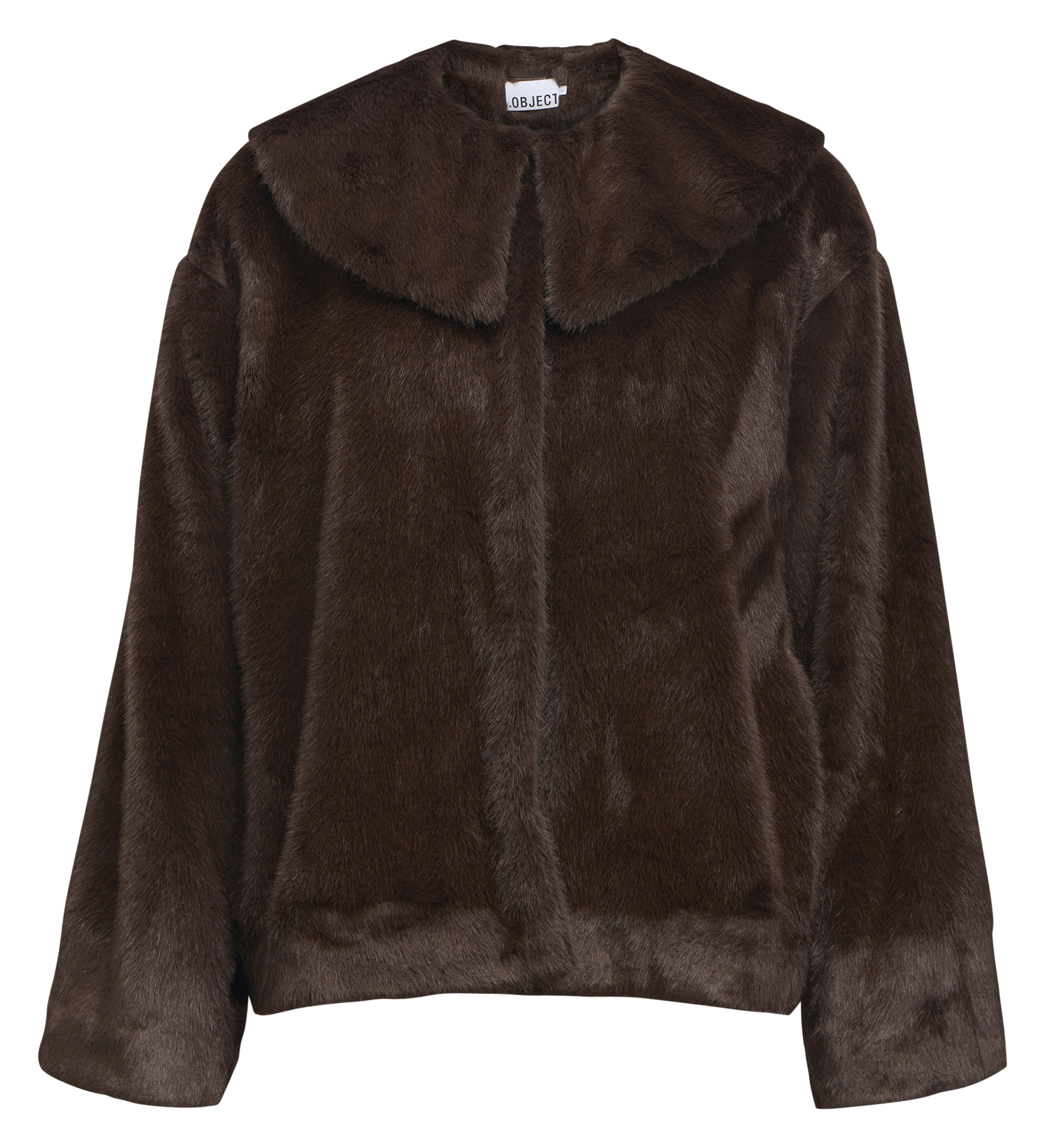 Manteau effet fourrure à col amovible OBJECT Marron