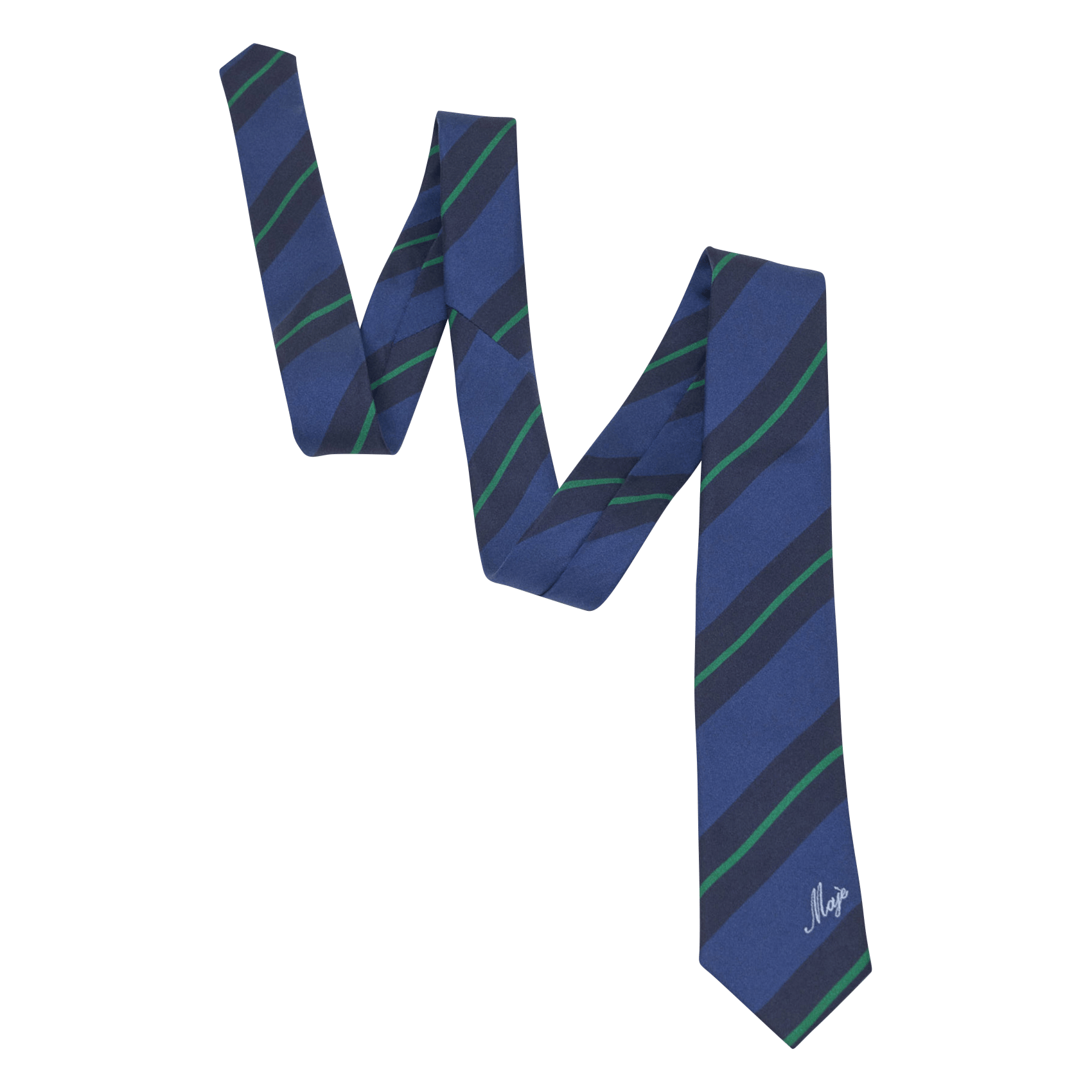 Gestreepte zijden stropdas MAJE Blauw