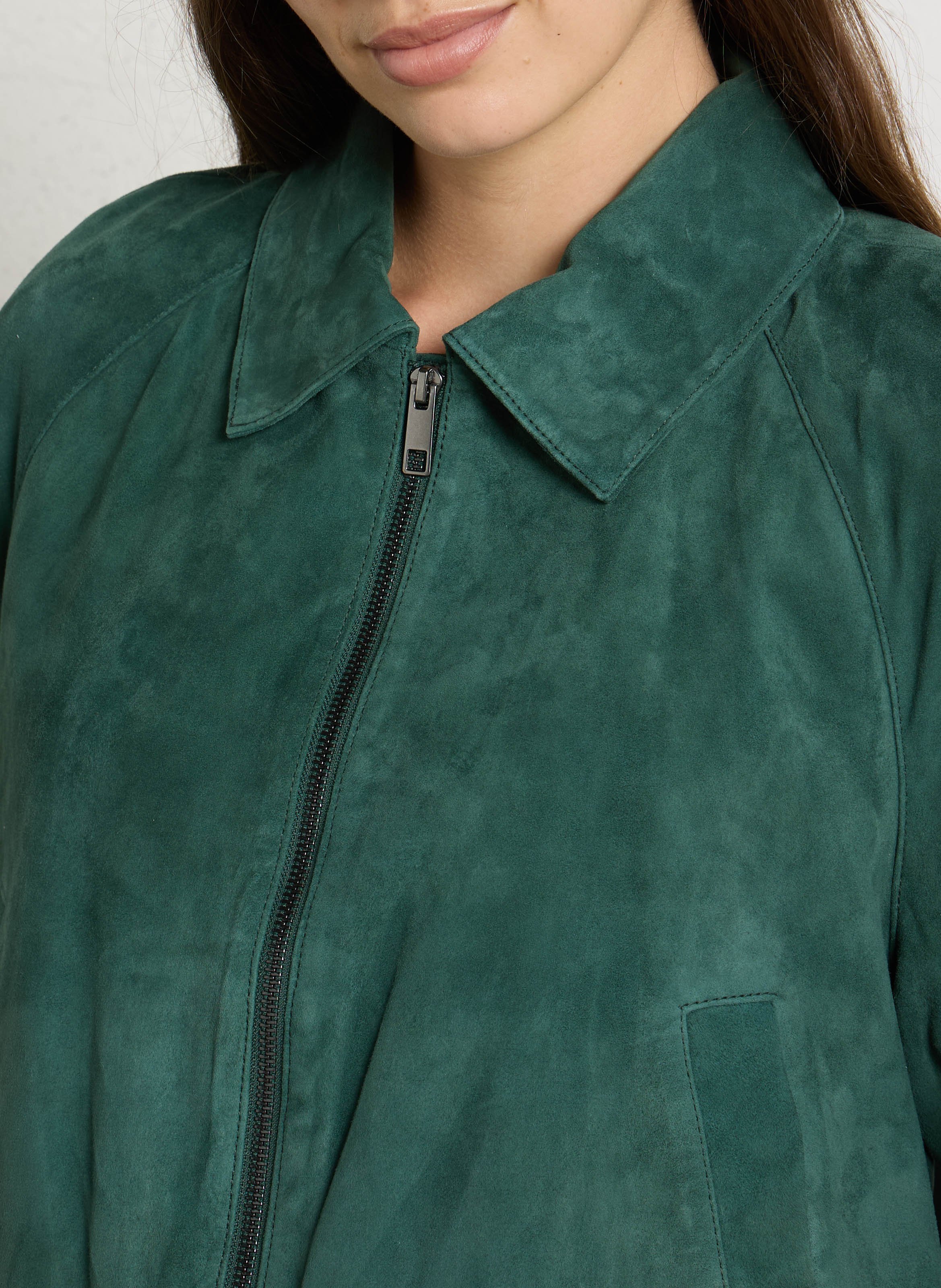 Gewachste Wildlederjacke MAX MARA WEEK END Grun
