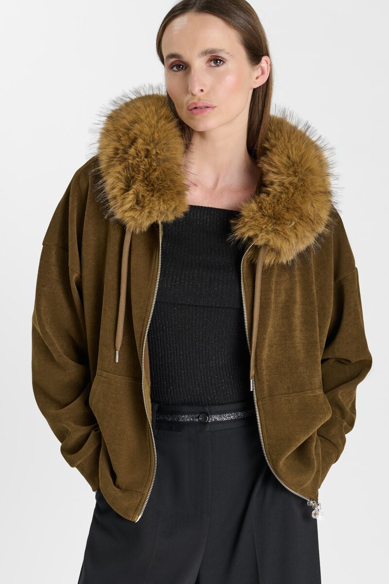 Hooded sweatshirt LE TEMPS DES CERISES Khaki