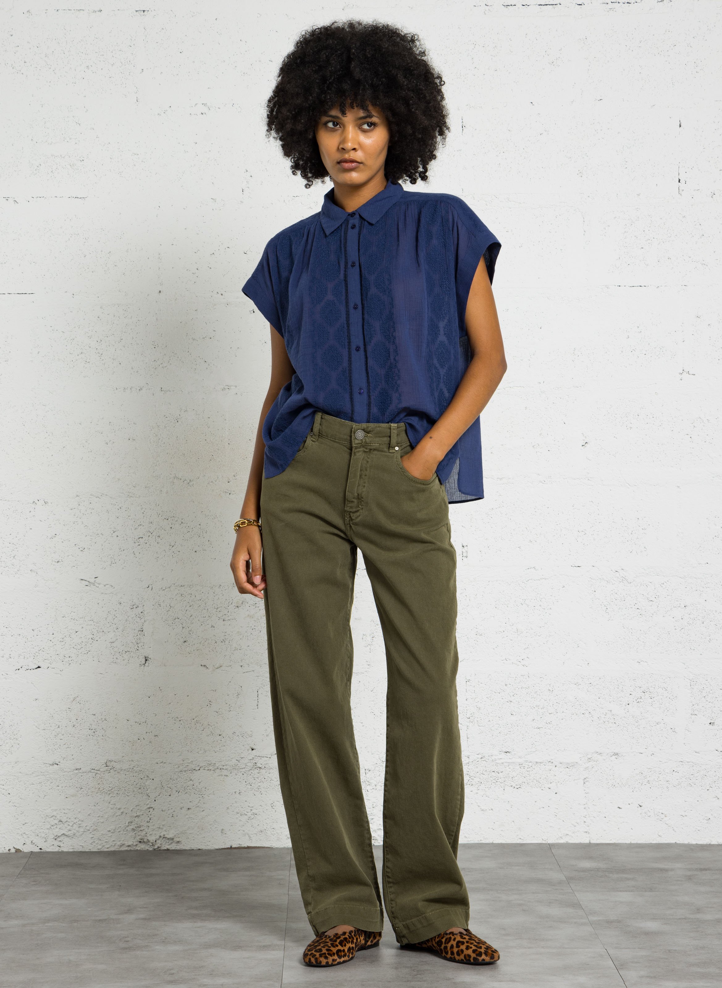 Boyfit Jeans aus Baumwoll-Mix SUD EXPRESS Khaki