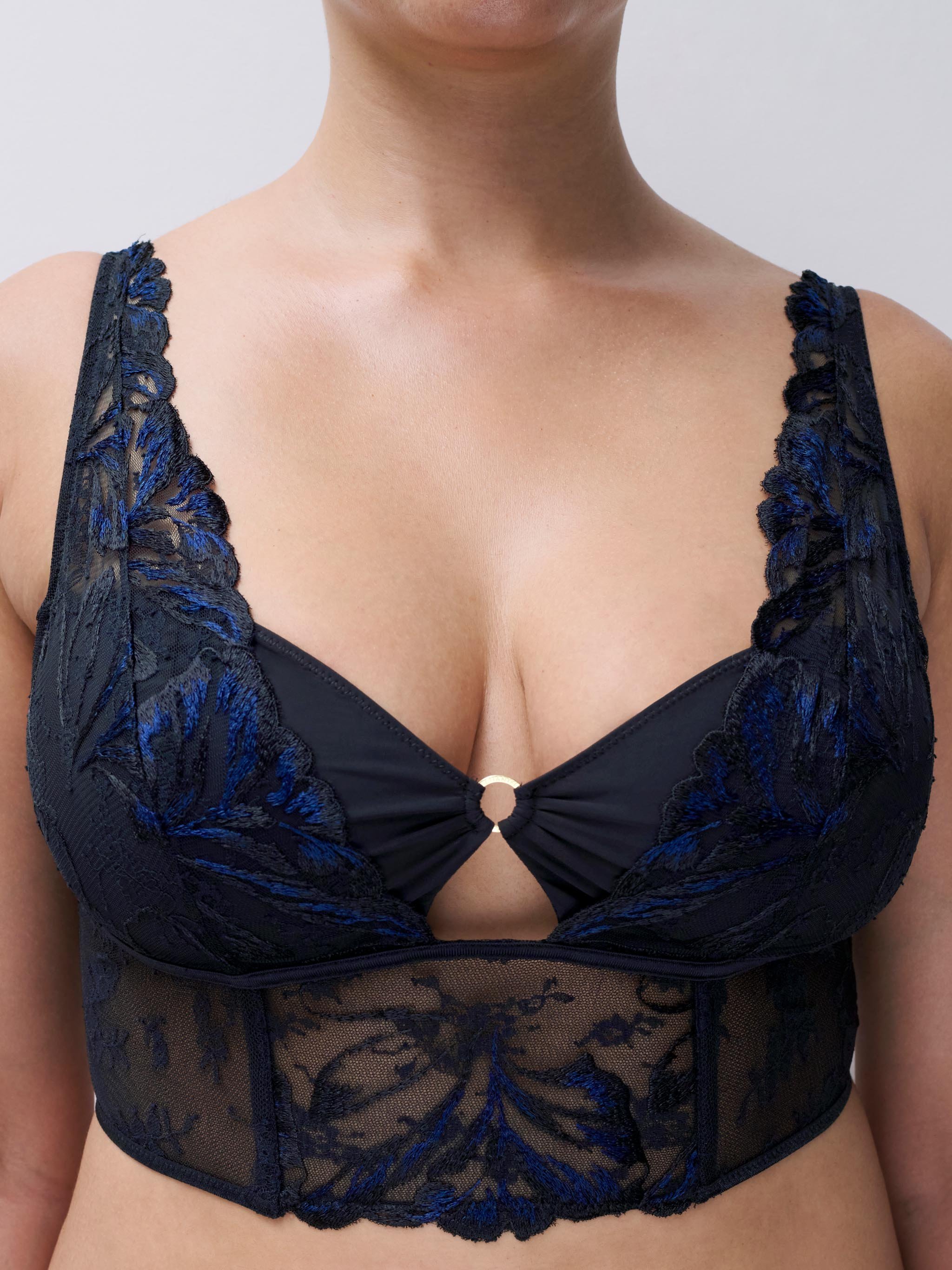 Floral Embroidered Bustier CHANTELLE Black
