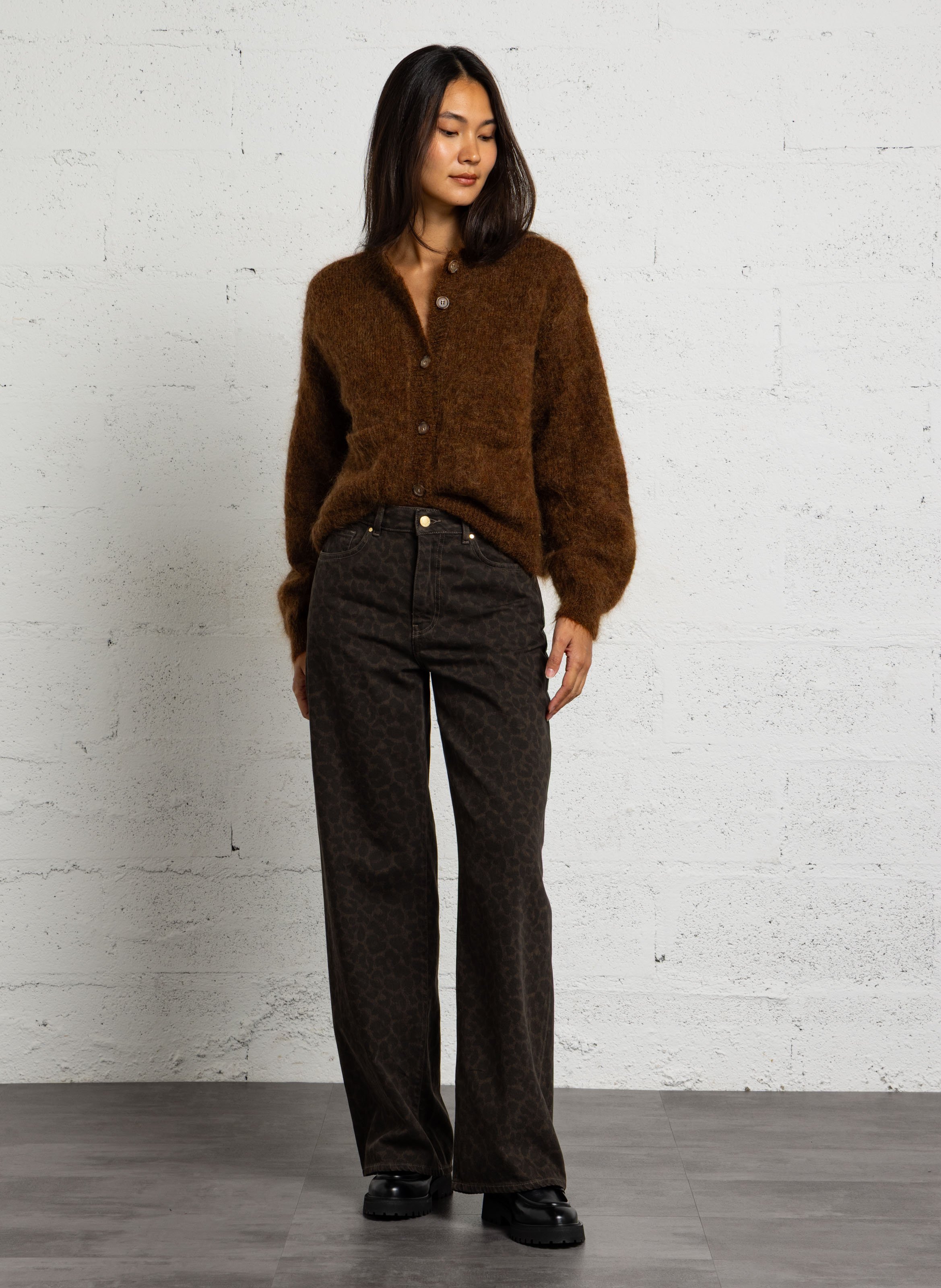 Weite Baumwolljeans DES PETITS HAUTS Braun