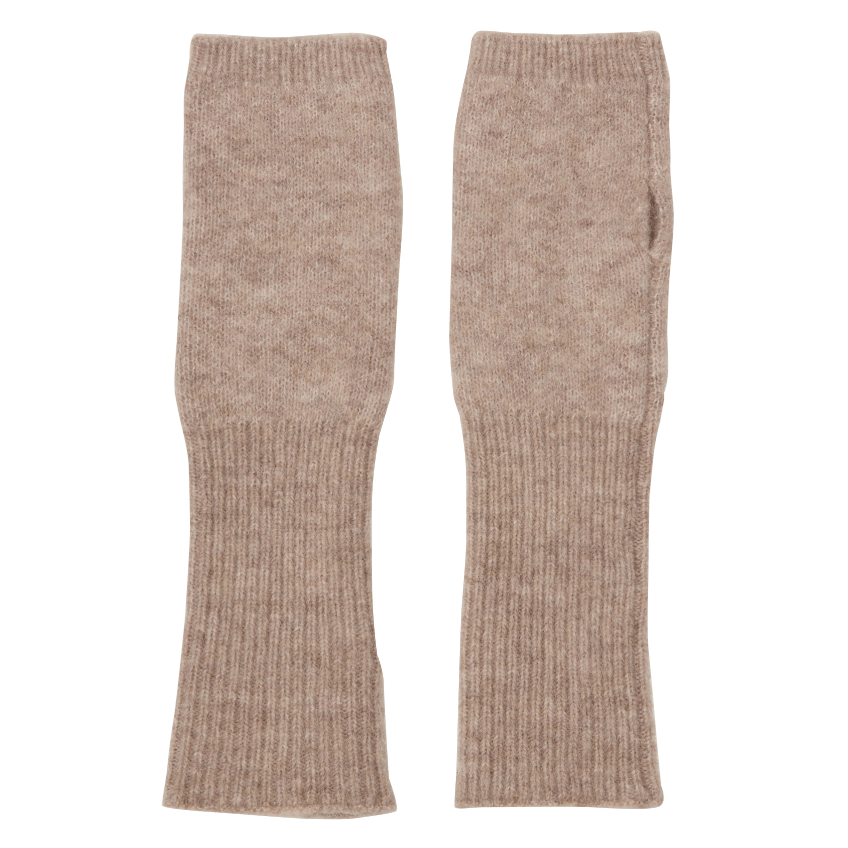 Wool-mix fingerless gloves MKT Brown