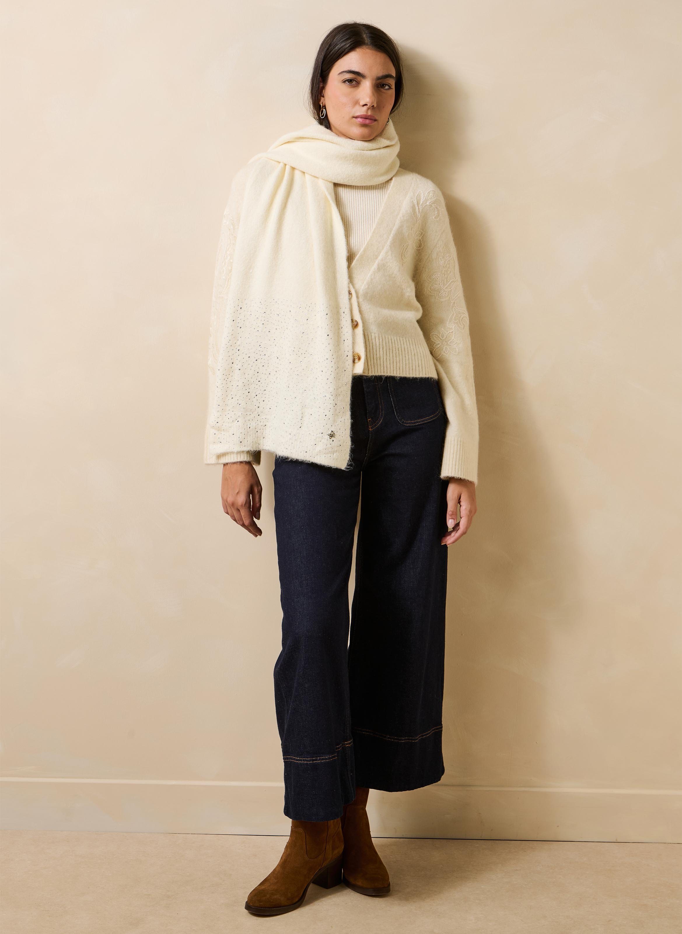 Echarpe avec strass | Blanc LA FEE MARABOUTEE Femme