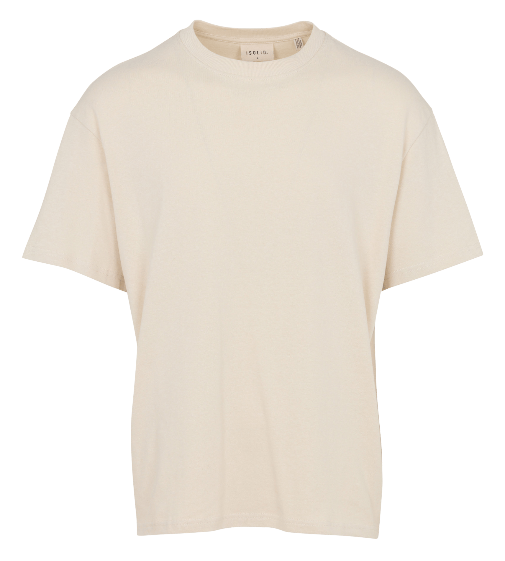Rundhals-T-Shirt aus Baumwolle SOLID Beige