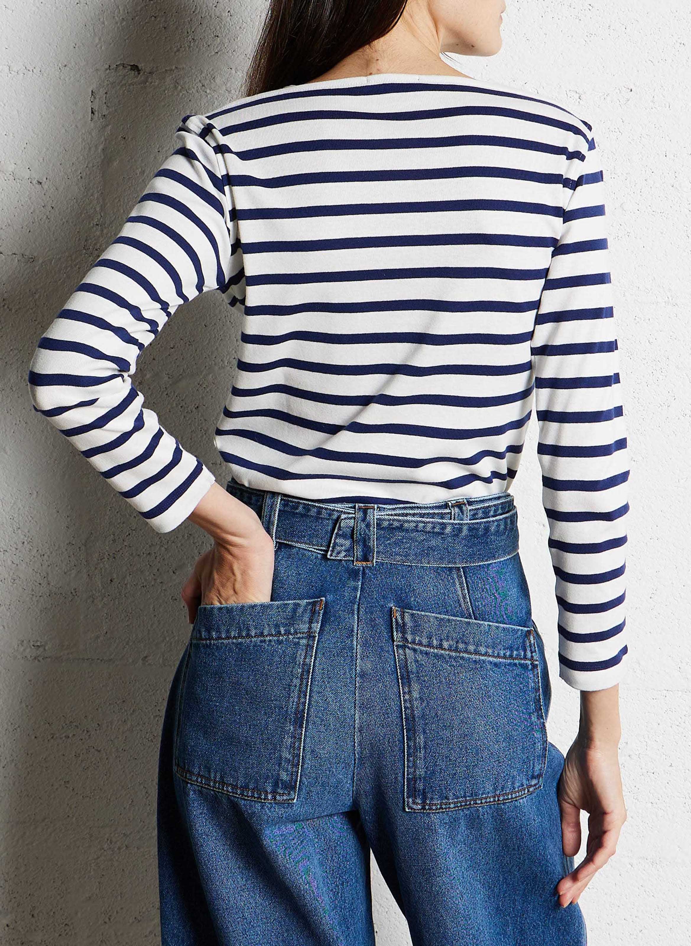 Matrosenshirt aus Baumwolle mit U-Boot-Ausschnitt SOEUR Mehrfarbig
