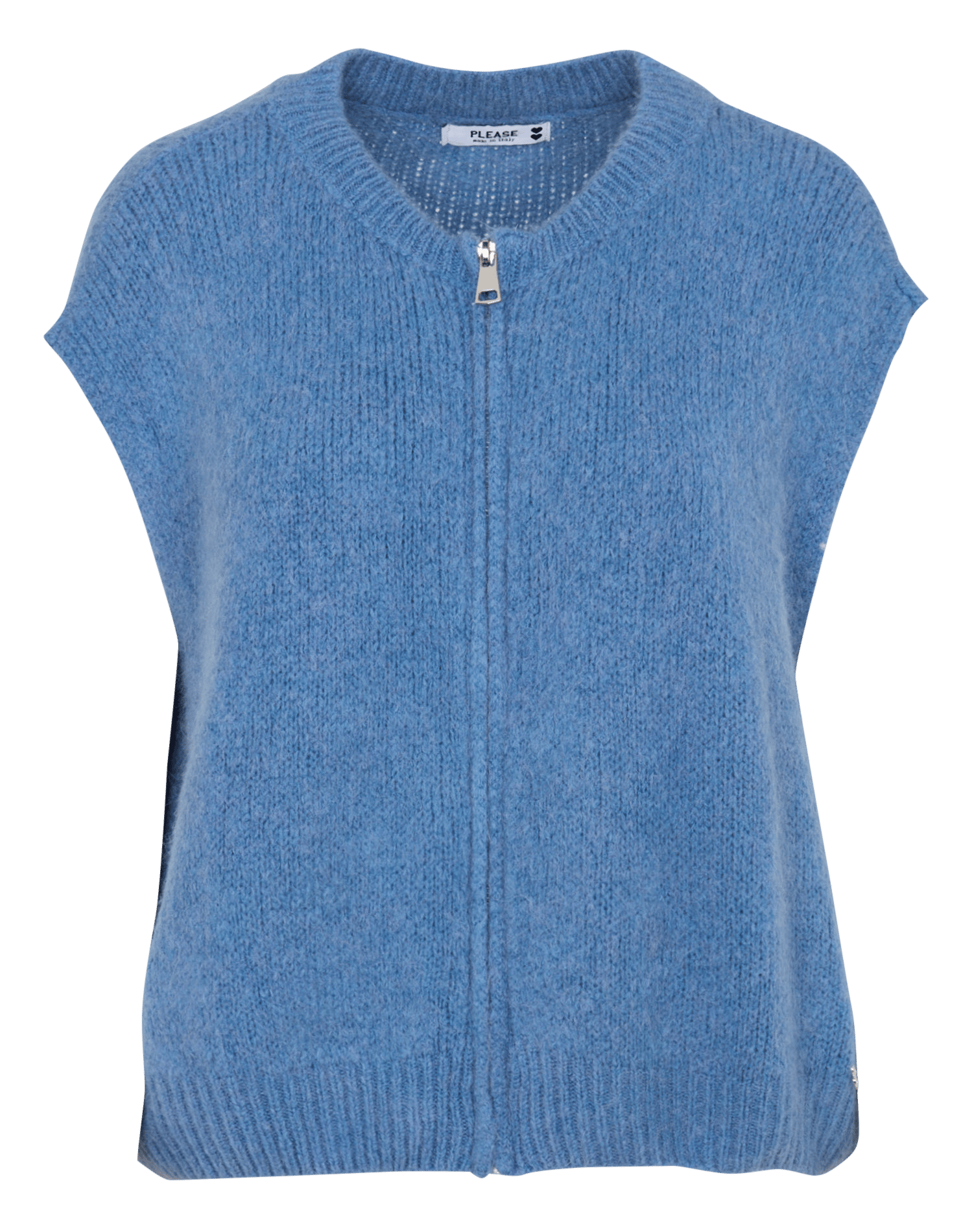 Effen mouwloos vest met ritssluiting PLEASE Blauw