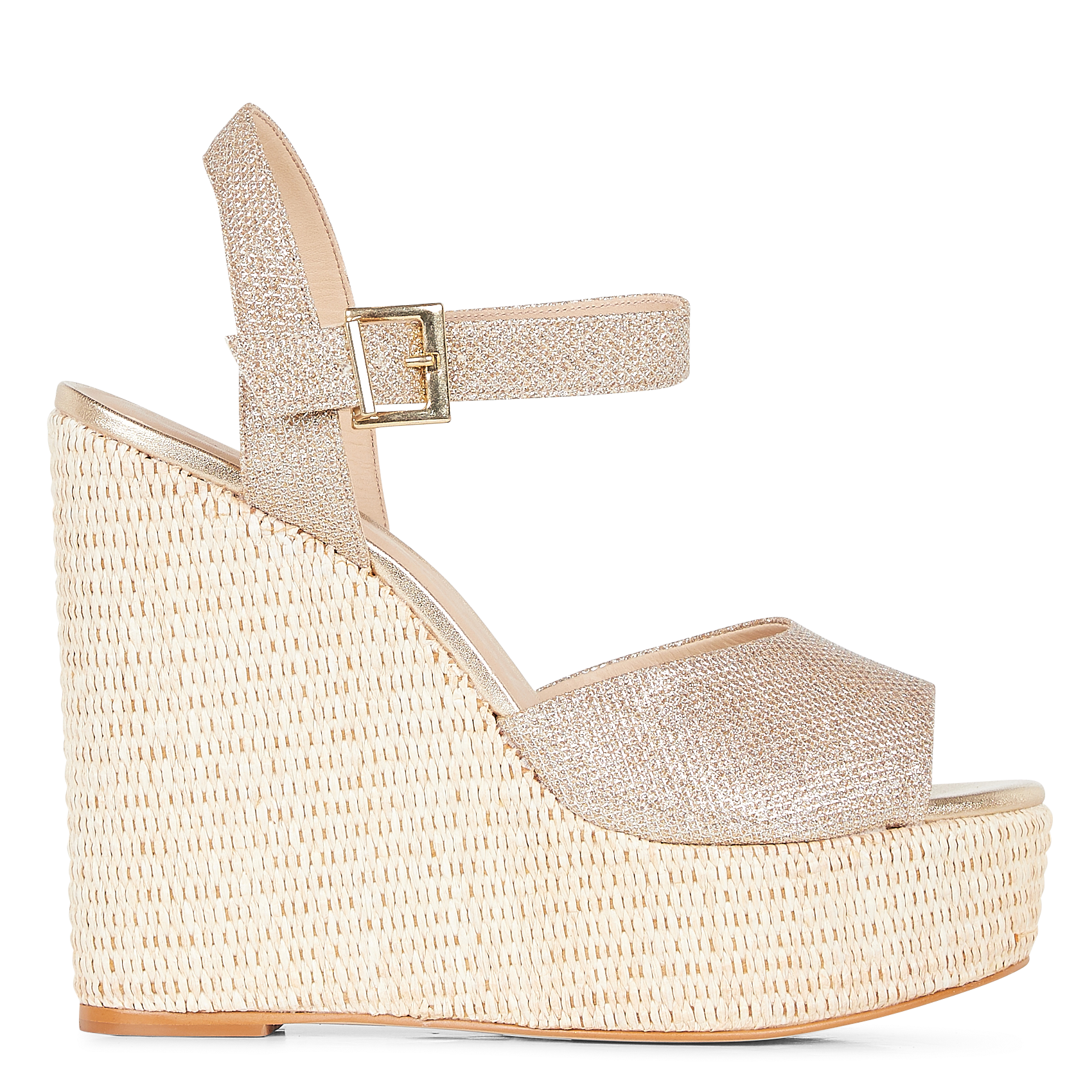 Espadrilles aus Stoff mit Keilabsatz COSMOPARIS Golden