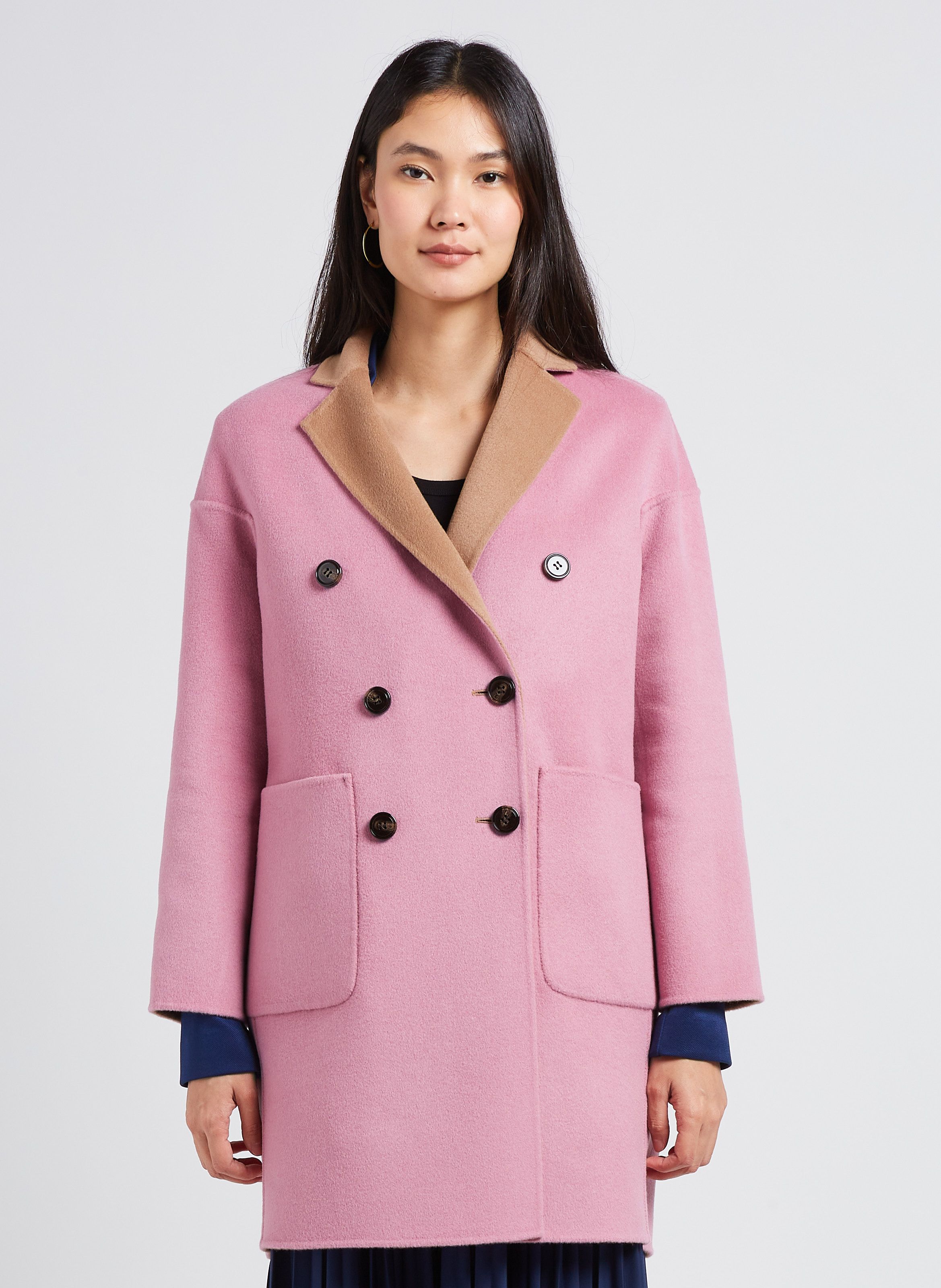 Wool blend Coat With Tailored Collar Camel Max co. Women Place