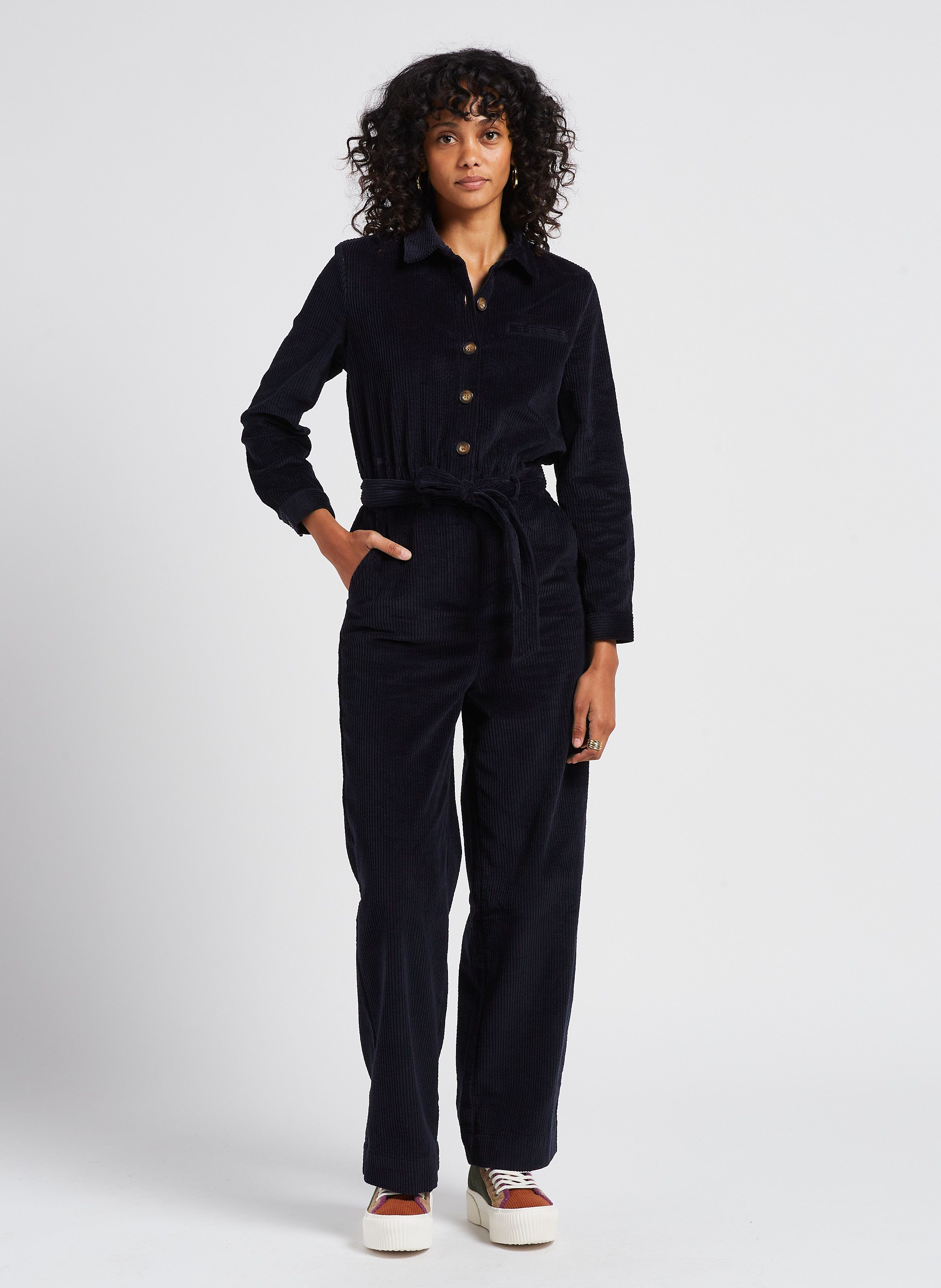 Blue 2025 corduroy jumpsuit