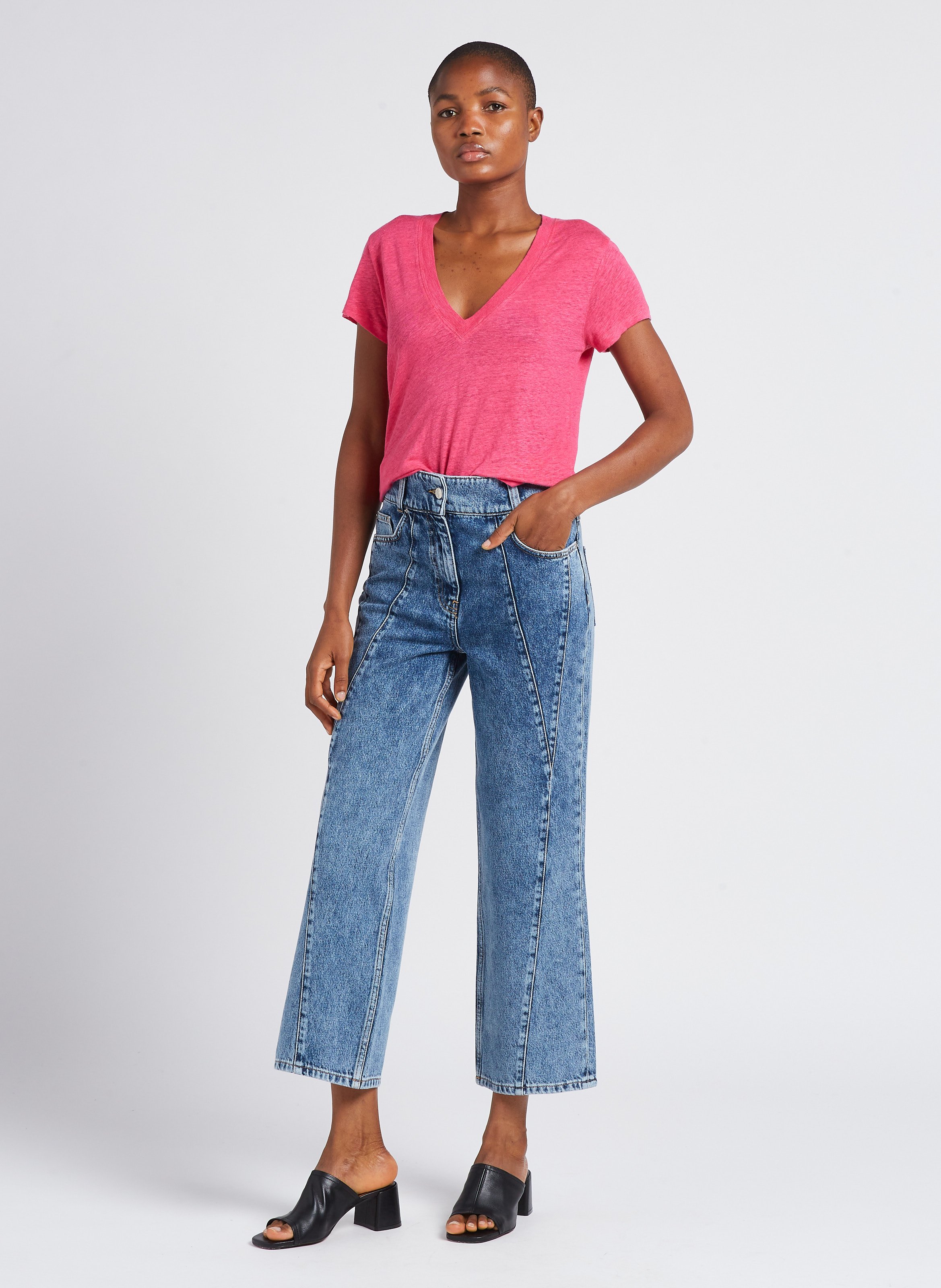 Faded straight-leg jeans IRO Blue