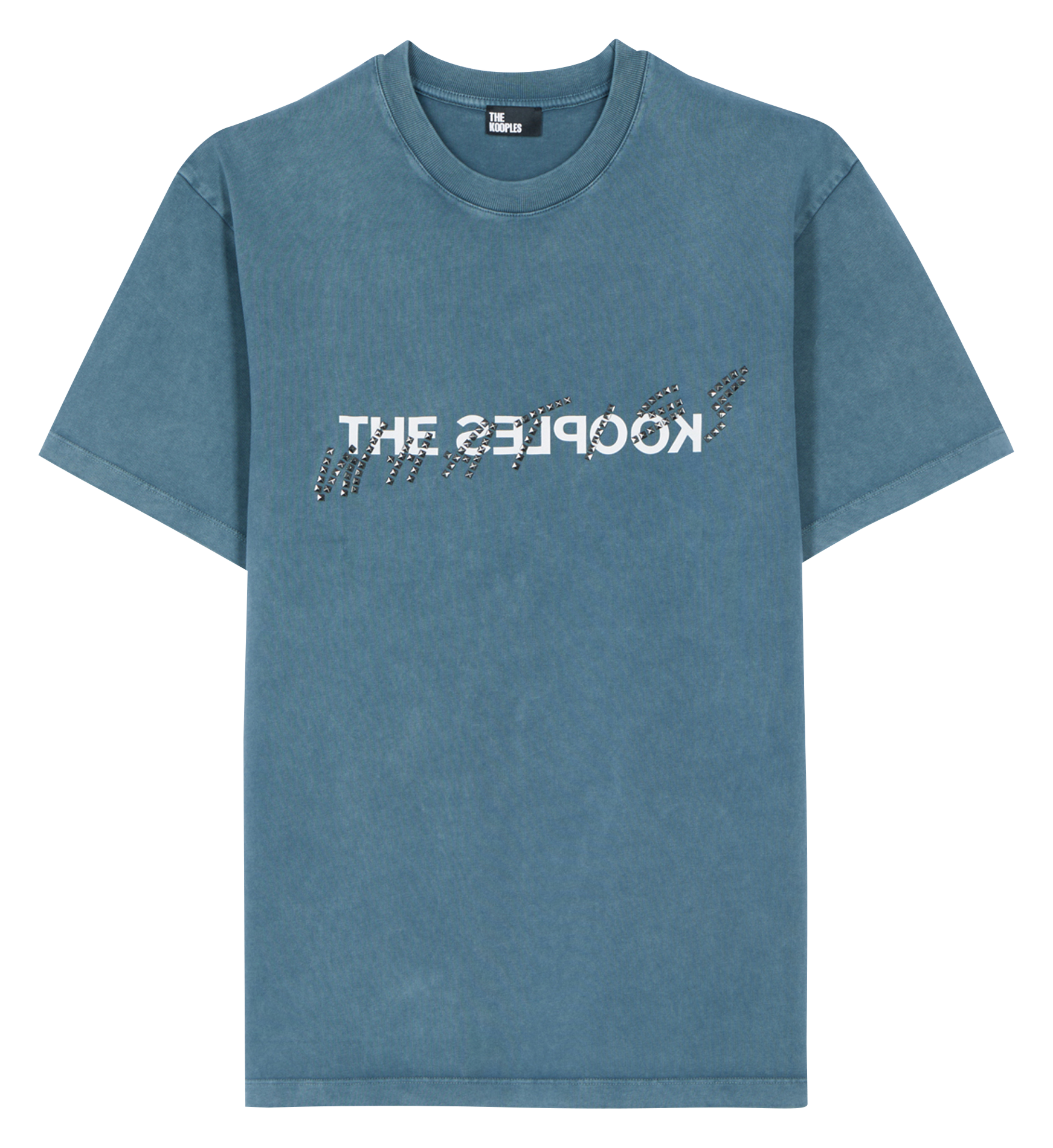 Tee-shirt col rond droit en coton sérigraphié THE KOOPLES Bleu