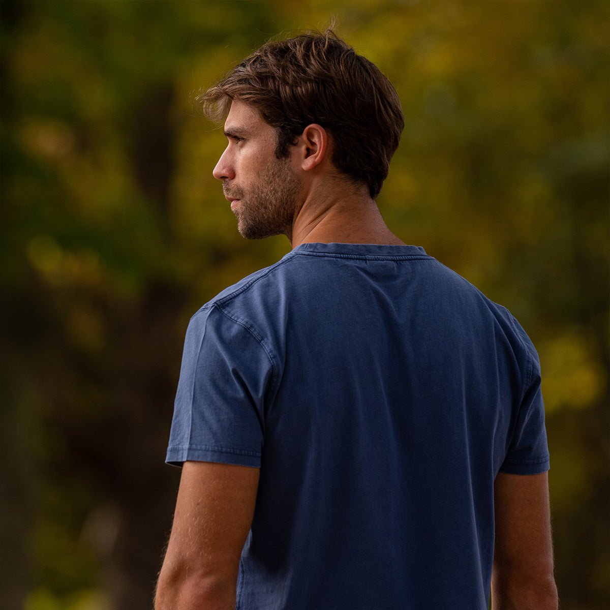 Organic cotton garment-dyed T-shirt BILLYBELT Blue