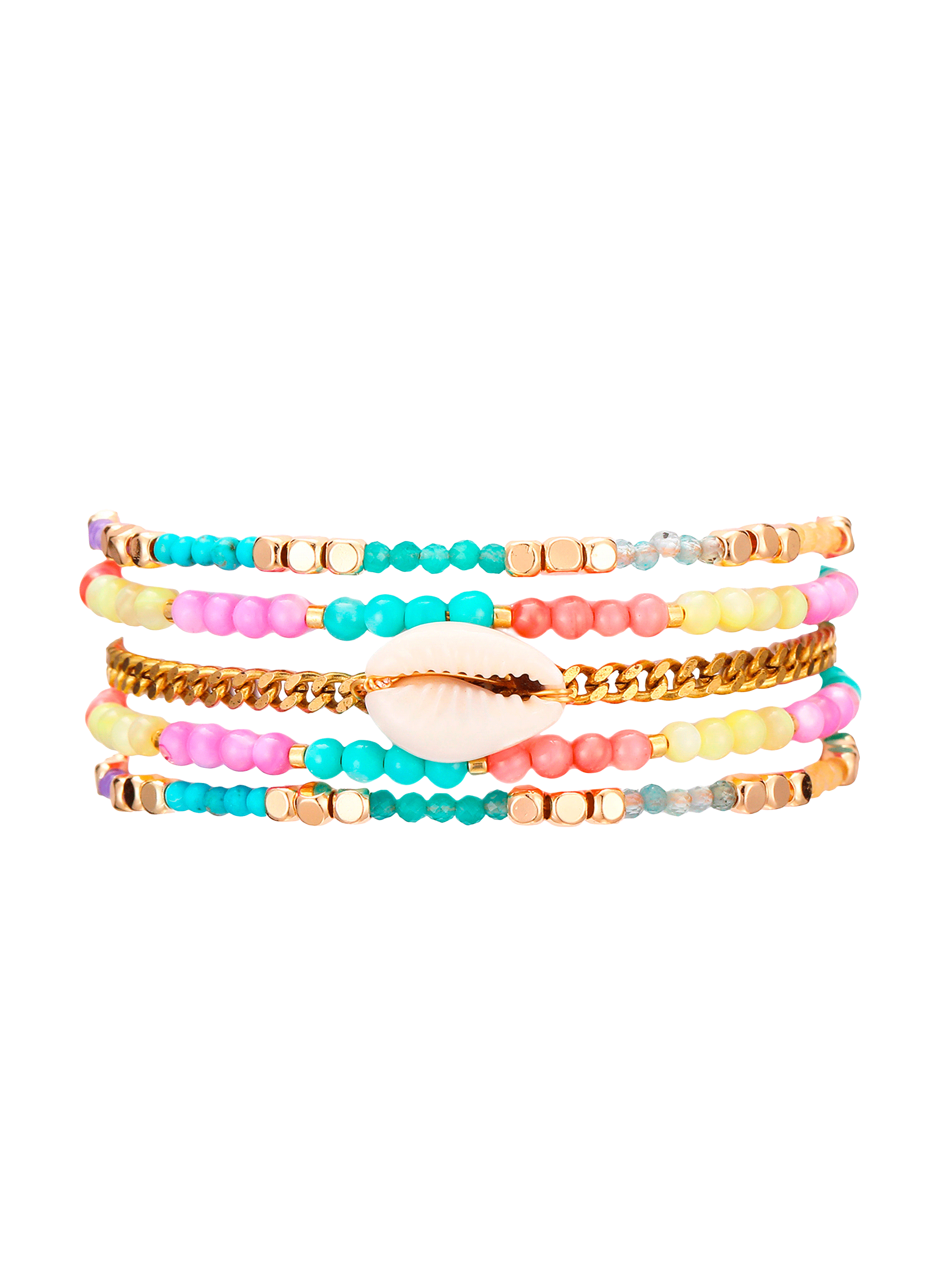 Multistrand bracelet with magnetic clasp and beads HIPANEMA Multicolored
