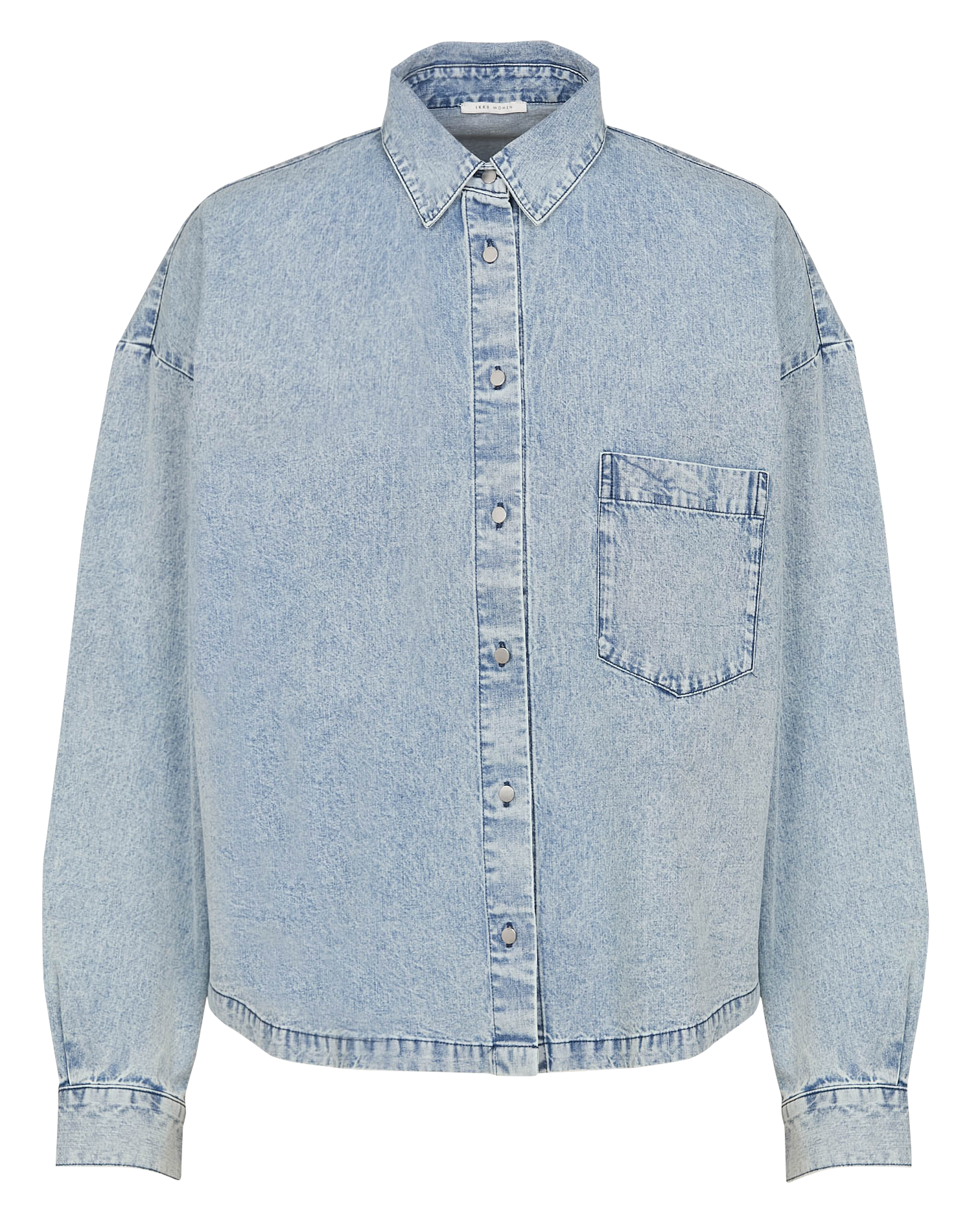Chemise col classique en denim IKKS Bleu