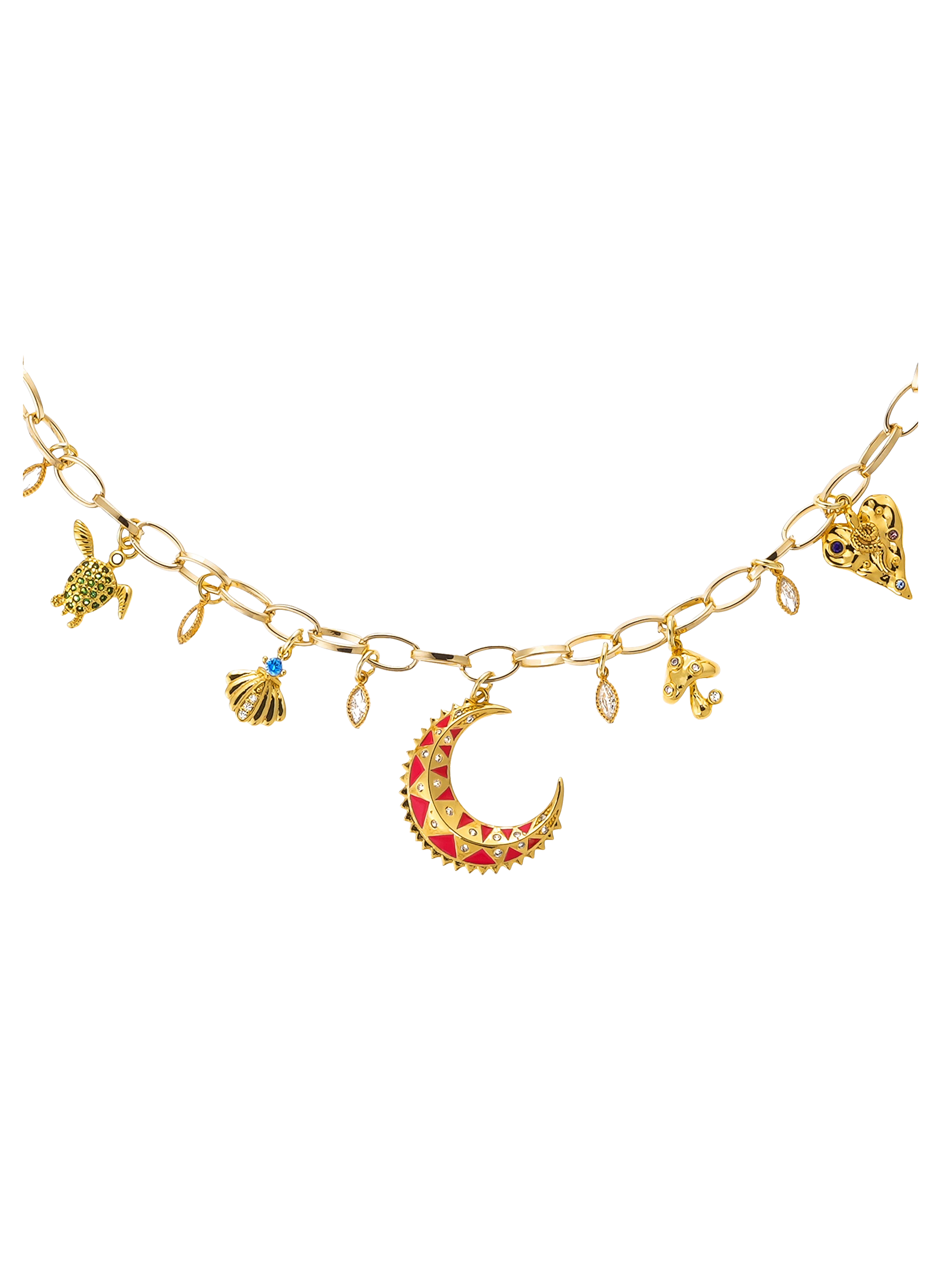 Choker necklace with pendants and charms HIPANEMA Red