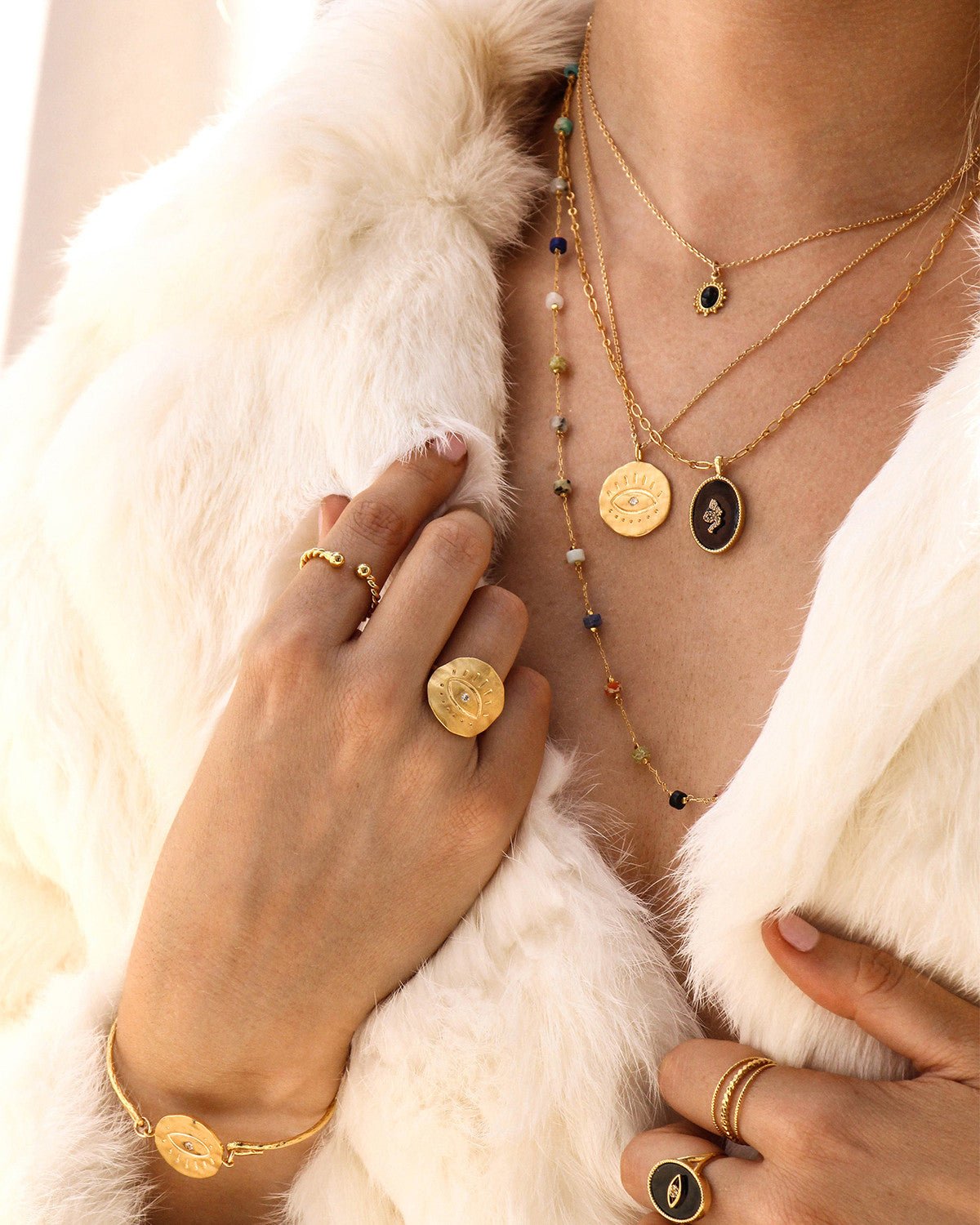 Gold-plated ring NILAI Golden