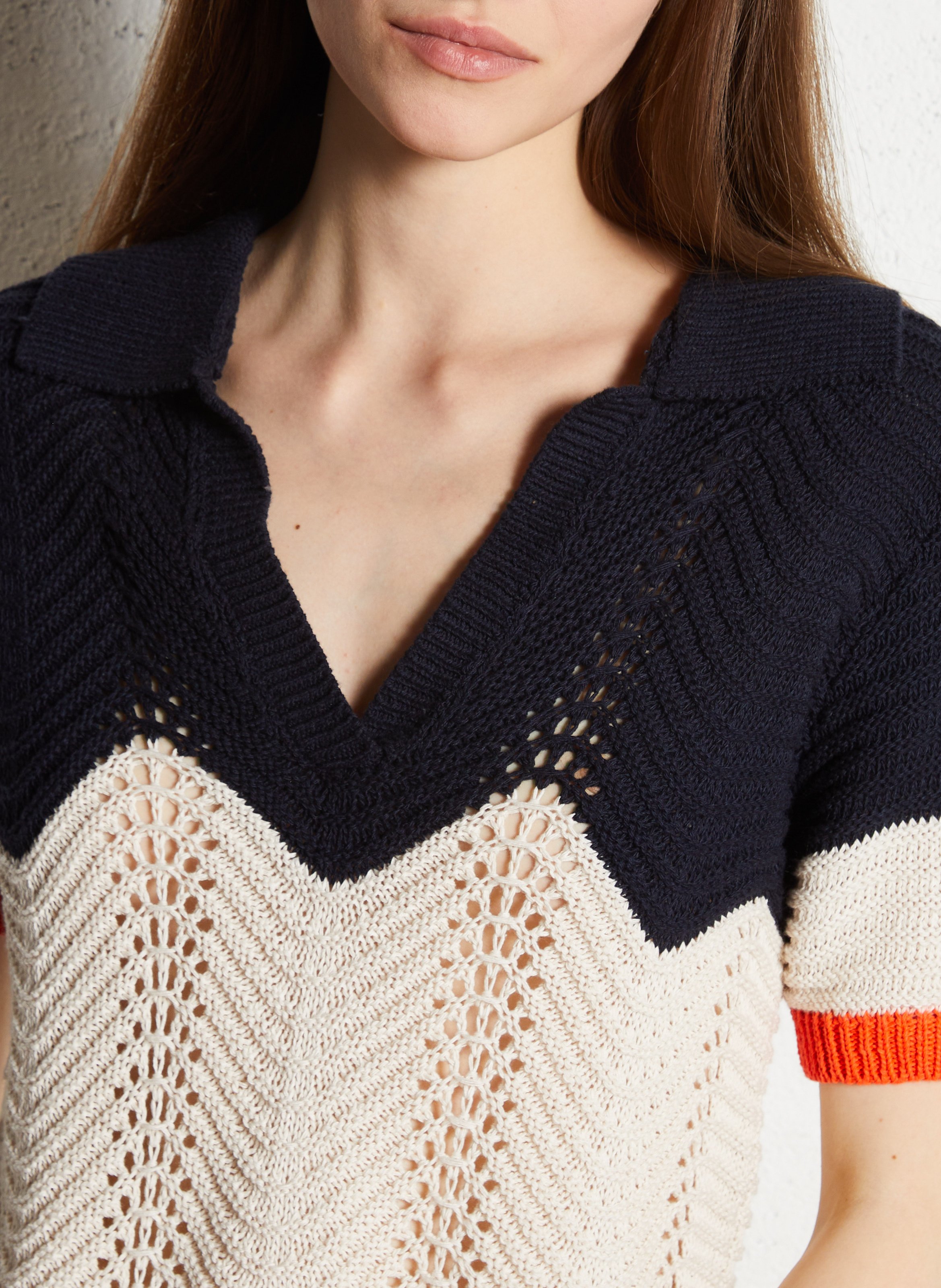 Trui met polokraagje - katoenblend Blauw