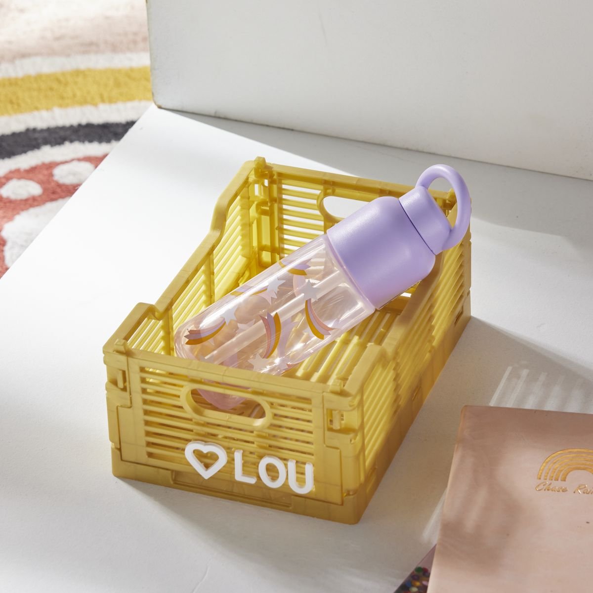 Folding plastic crate FACTORY Yellow