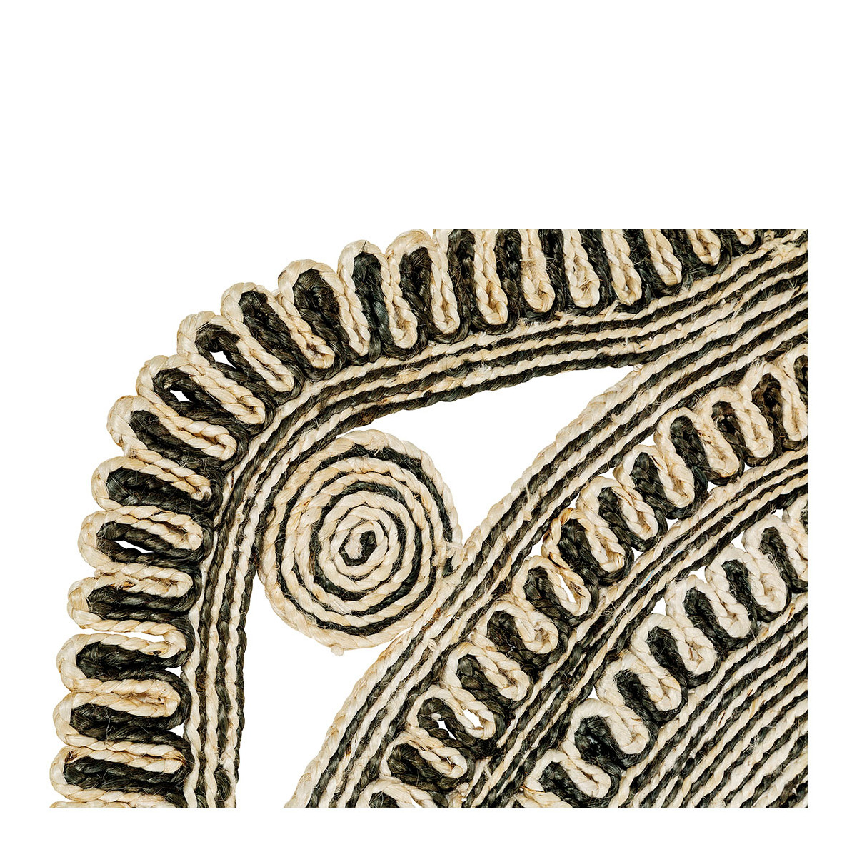 Jute Kishi Rug BLANC D'IVOIRE Black