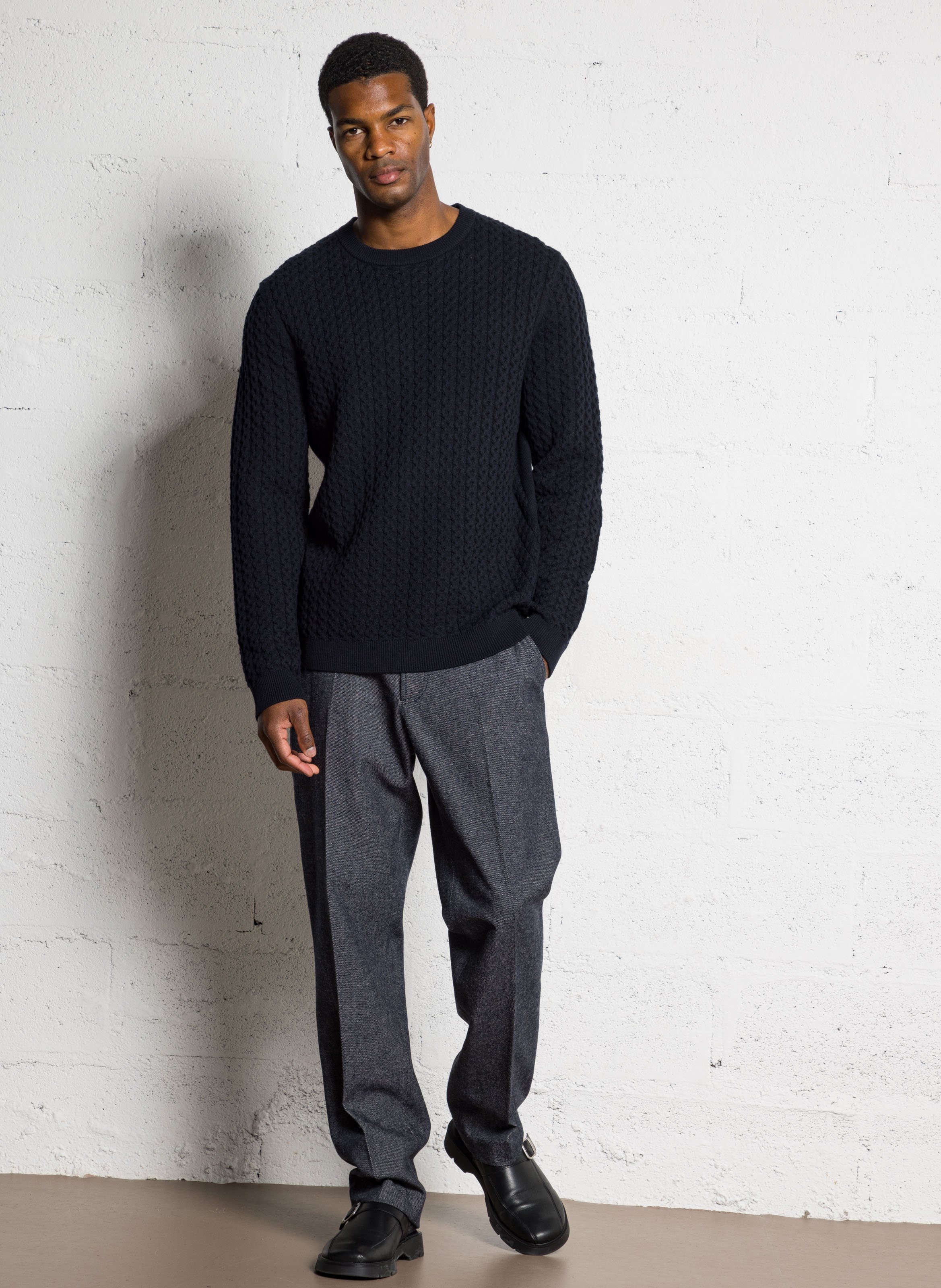 Straight wool-blend sweater IKKS Blue