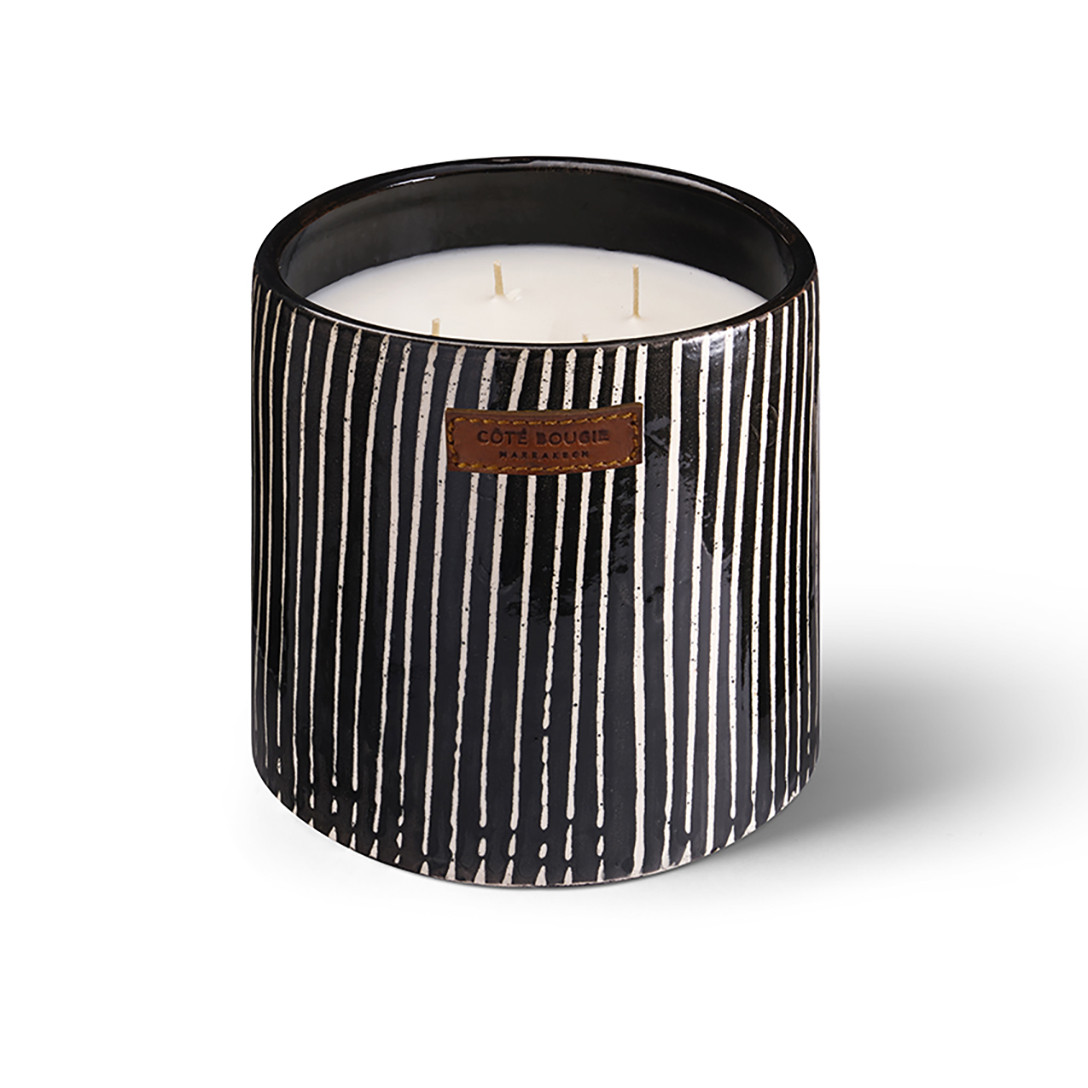 Bougie céramique zébré COTE BOUGIE Noir