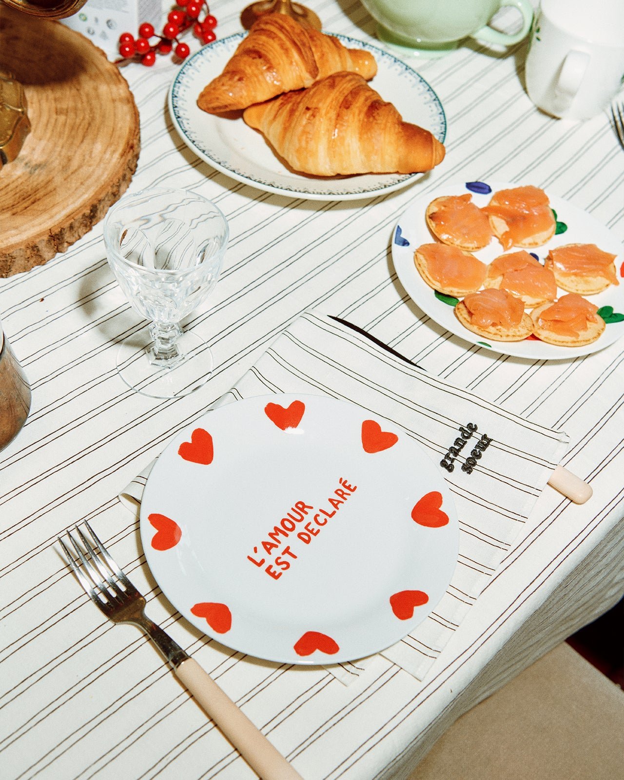 L'assiette à dessert l'amour est déclaré EMOI EMOI Blanc