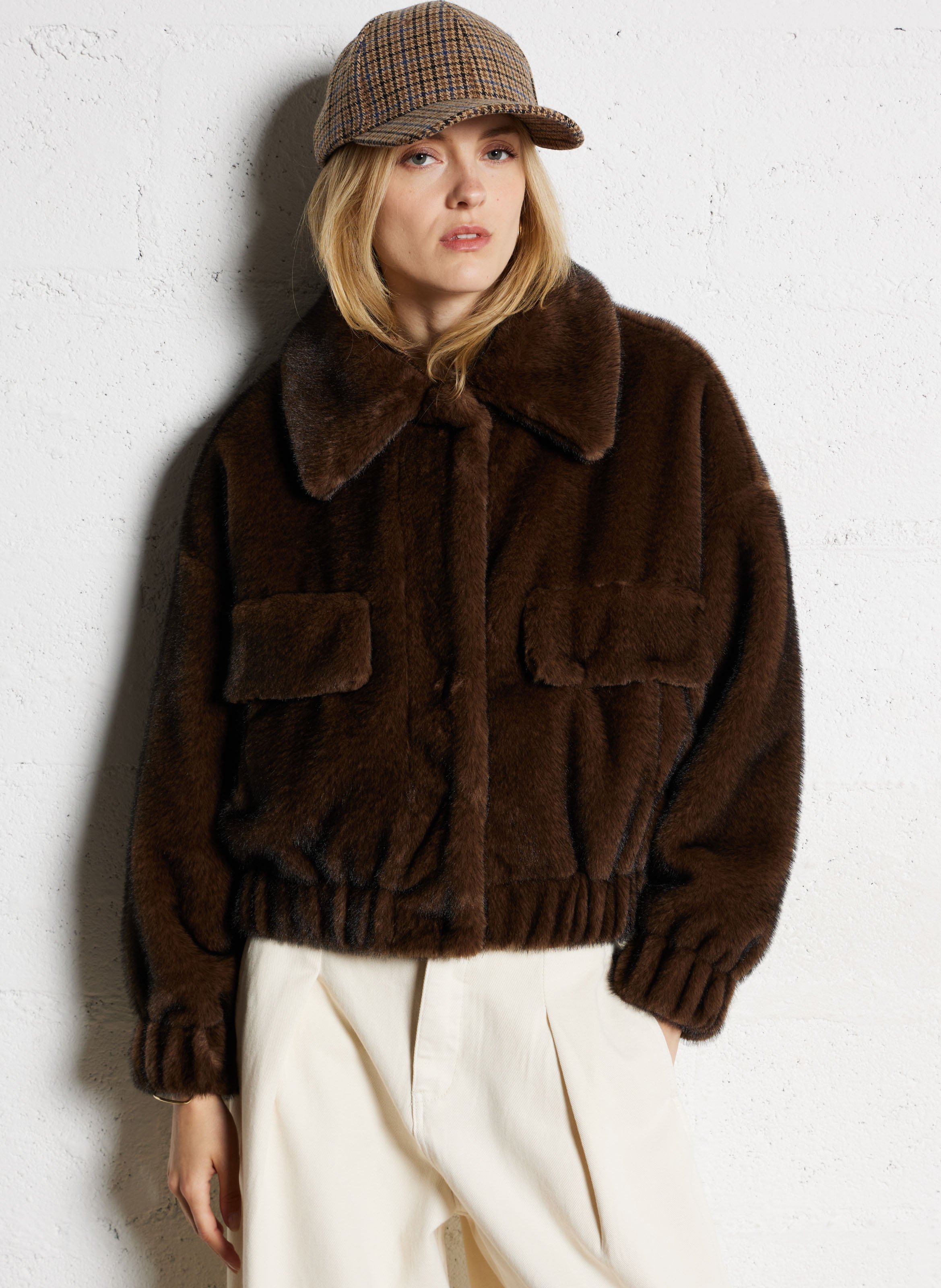 Veste oversize col classique SUNCOO Marron