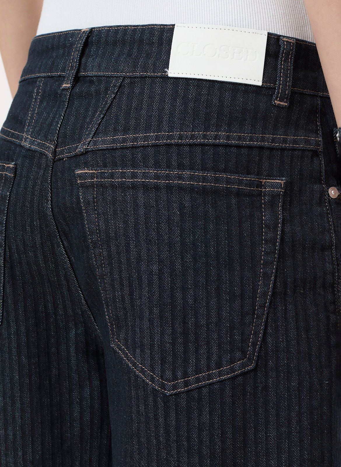 Mixed cotton barrel jeans CLOSED Blue