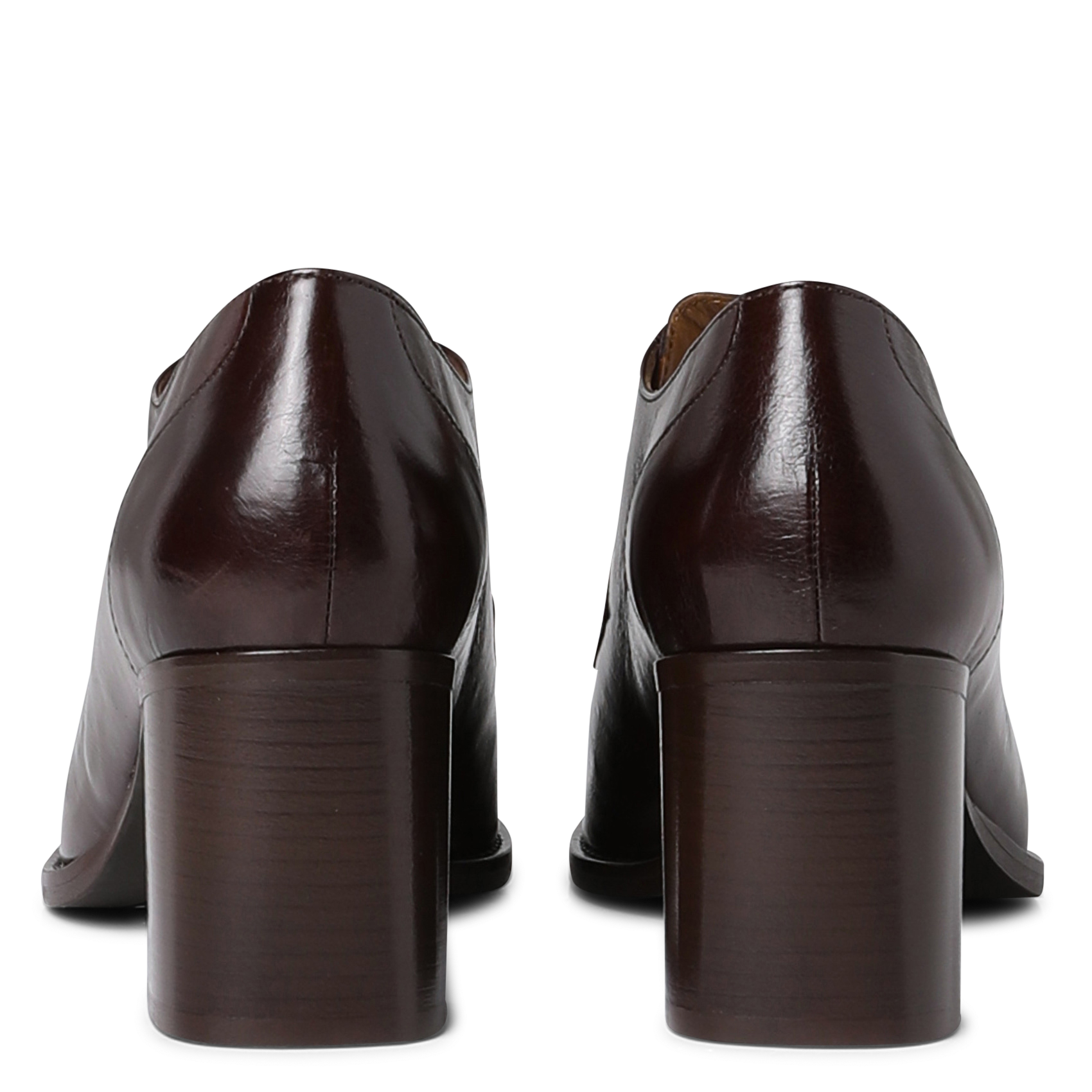 Mocassins vernis à talons en cuir MAISON 123 Marron