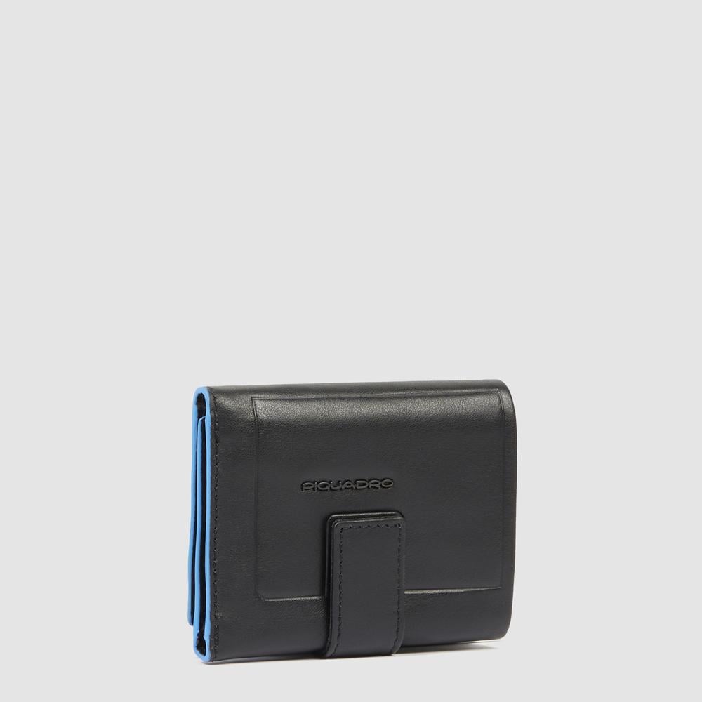 Men's pocket wallet with back coin pocket, credit card holder, and RFID protection PIQUADRO Black