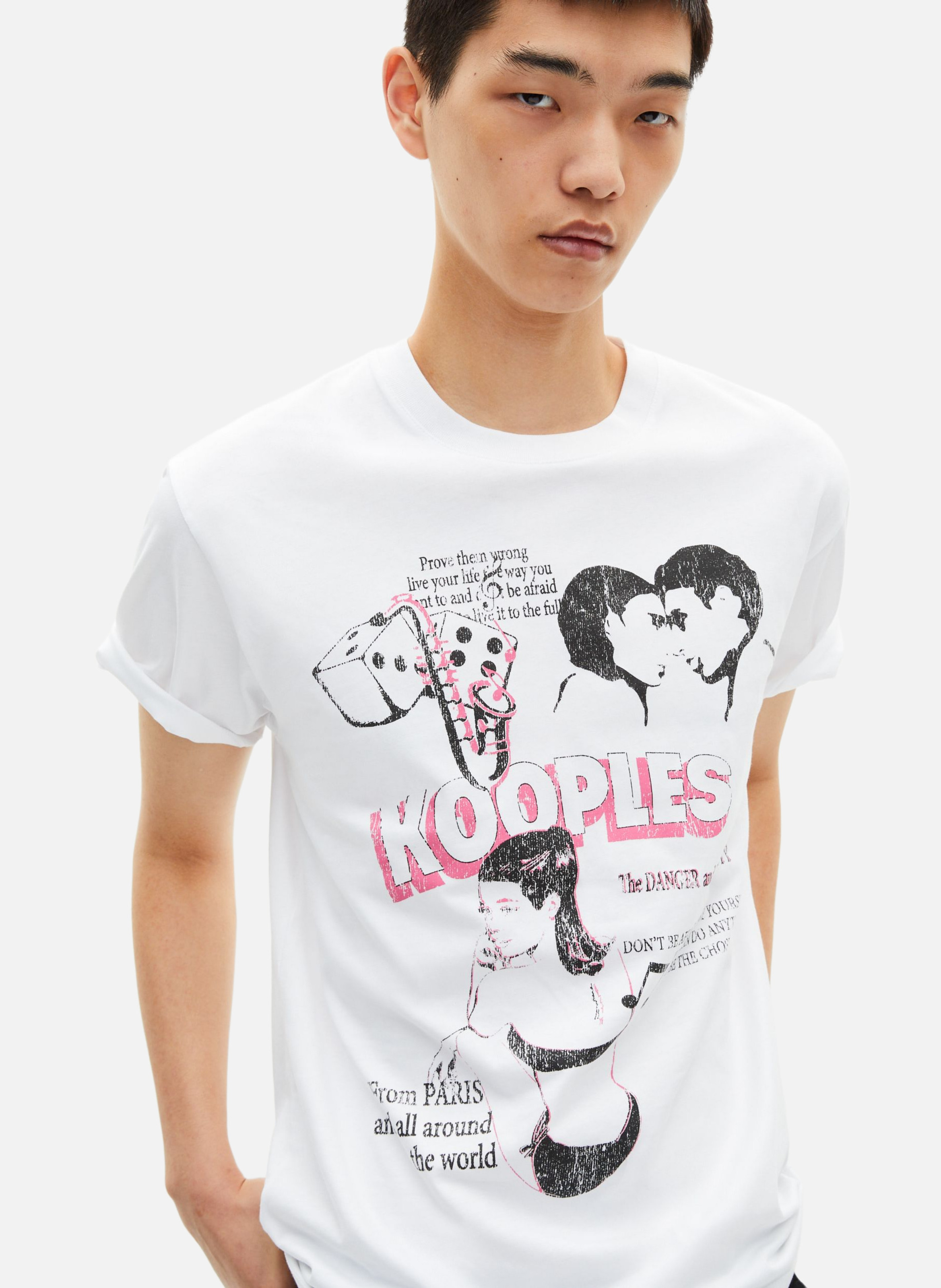 T-shirt with screen print 'the dangerous and the beauty' THE KOOPLES White