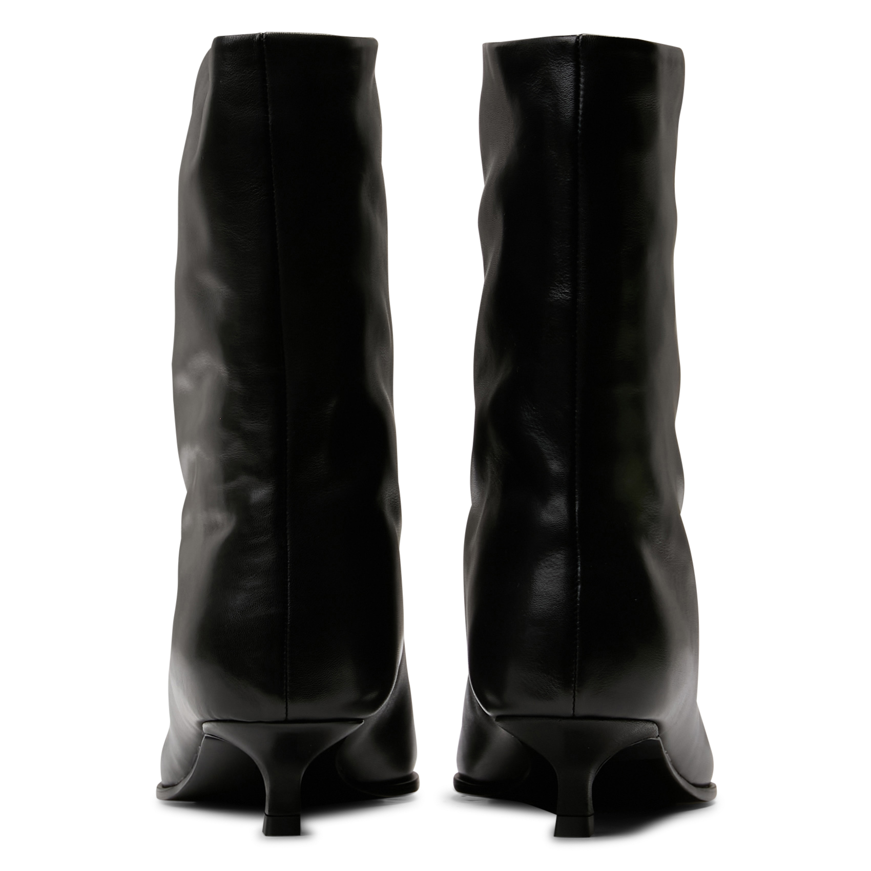 Bottines à petits talons en cuir MI/MAI Noir