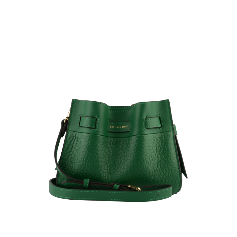 Shoulder bag - cowhide leather POURCHET Green