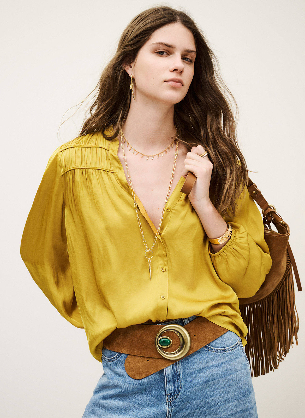 Chemise col V  BA&SH Jaune