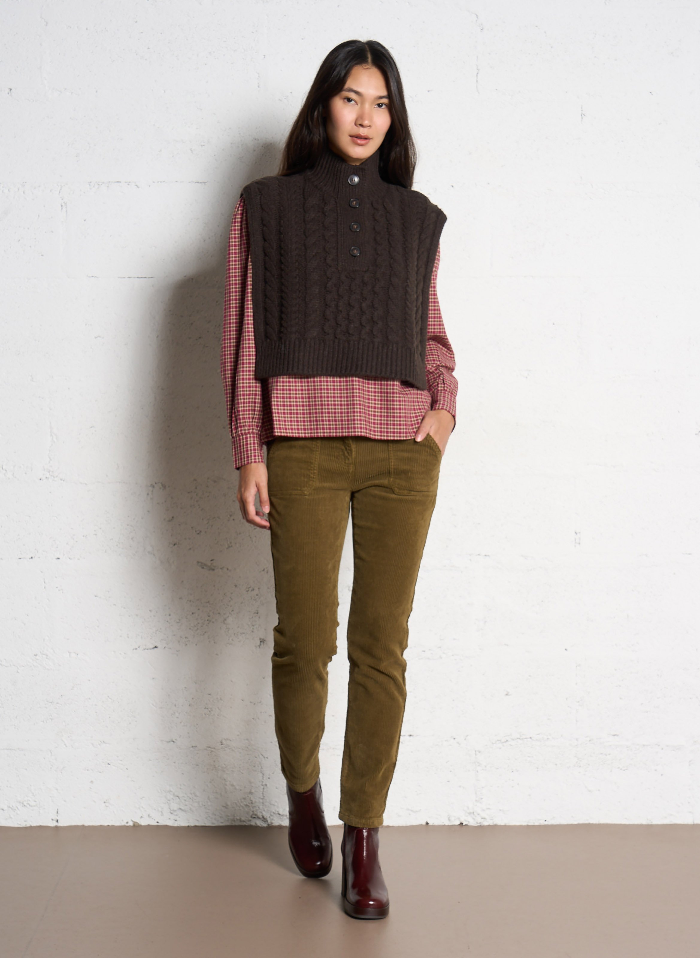 Patent leather platform boots BOCAGE Brown