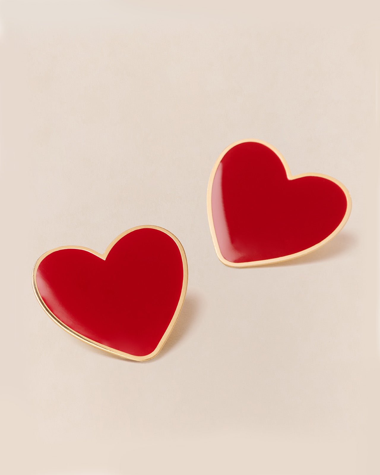 The very large heart earrings EMOI EMOI Red