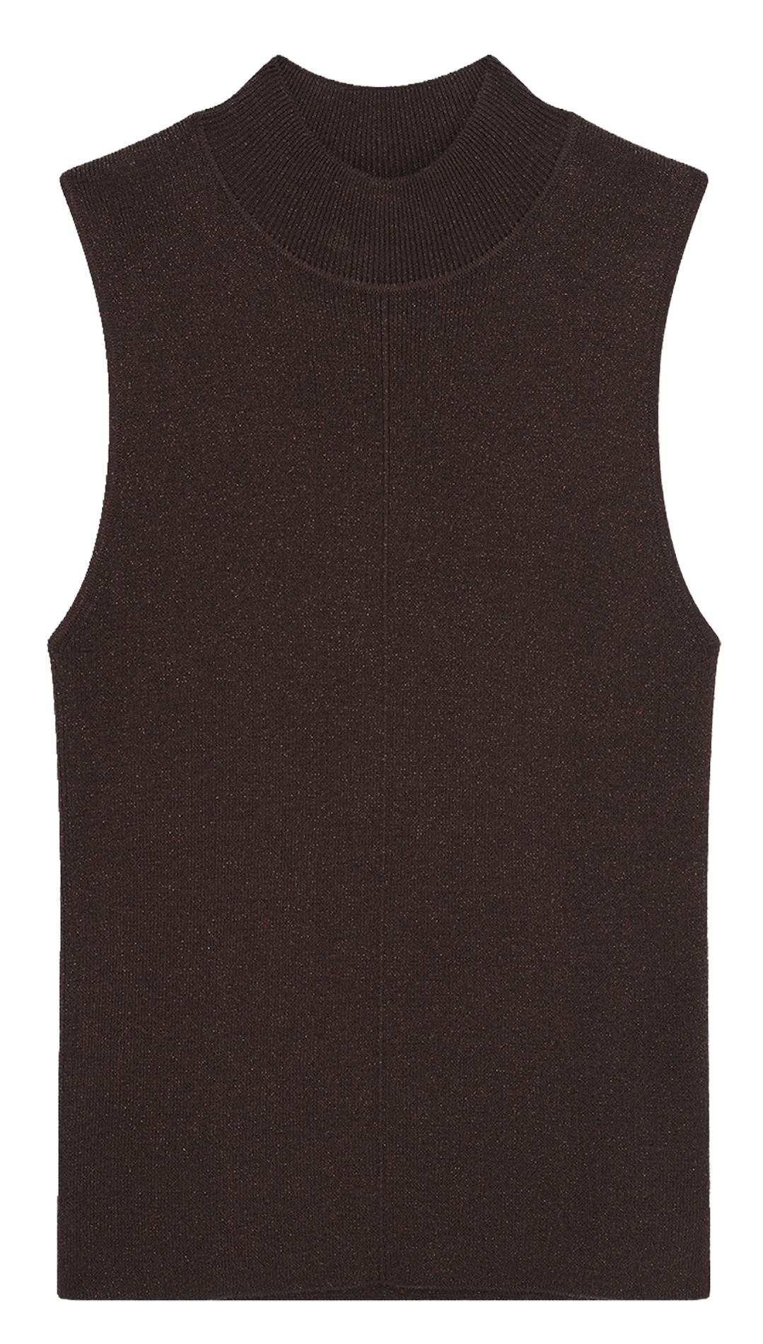 Pull col rond en laine mélangée CAROLL Marron