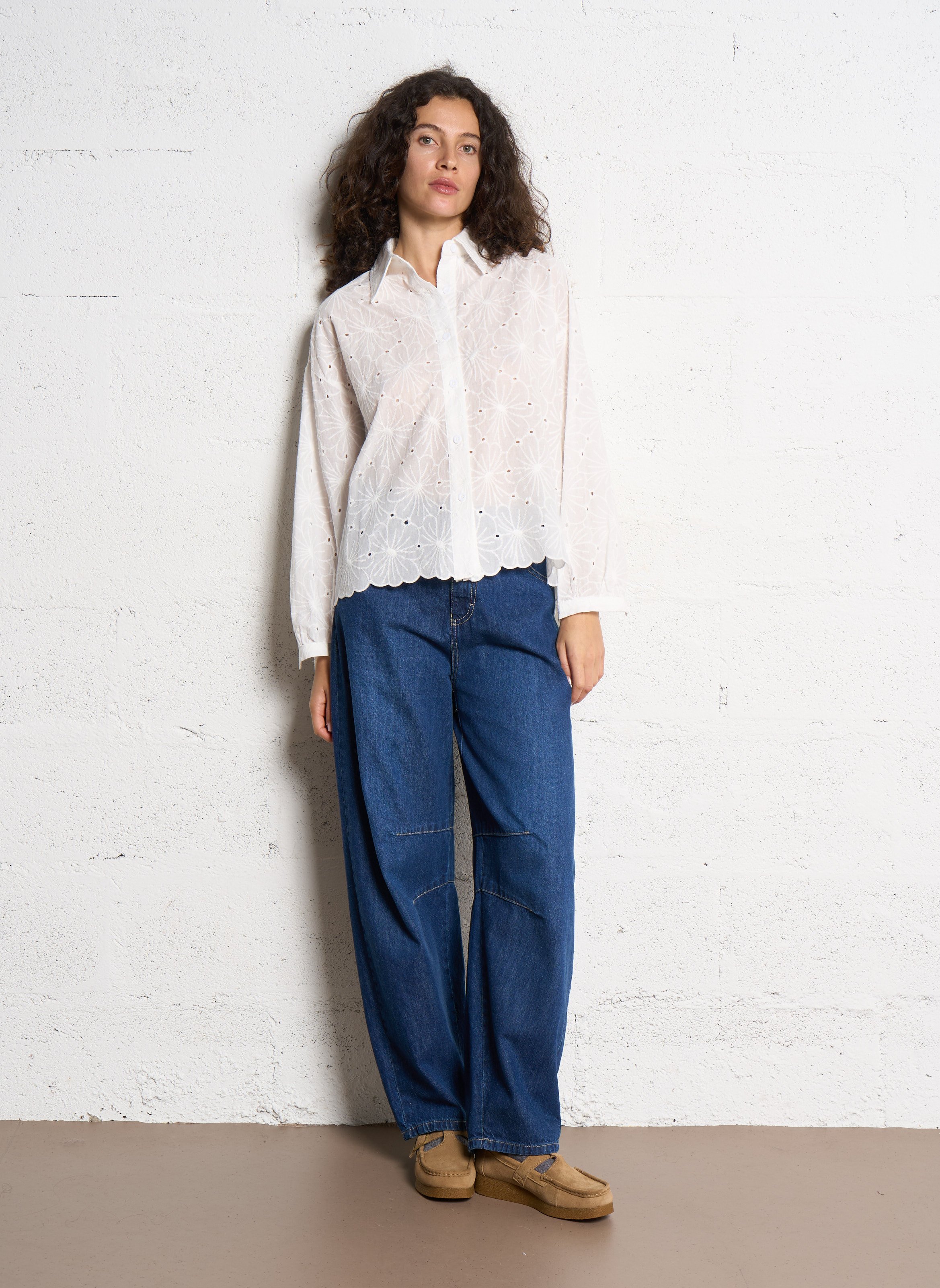 Baumwoll-Bluse THE KORNER Weiss