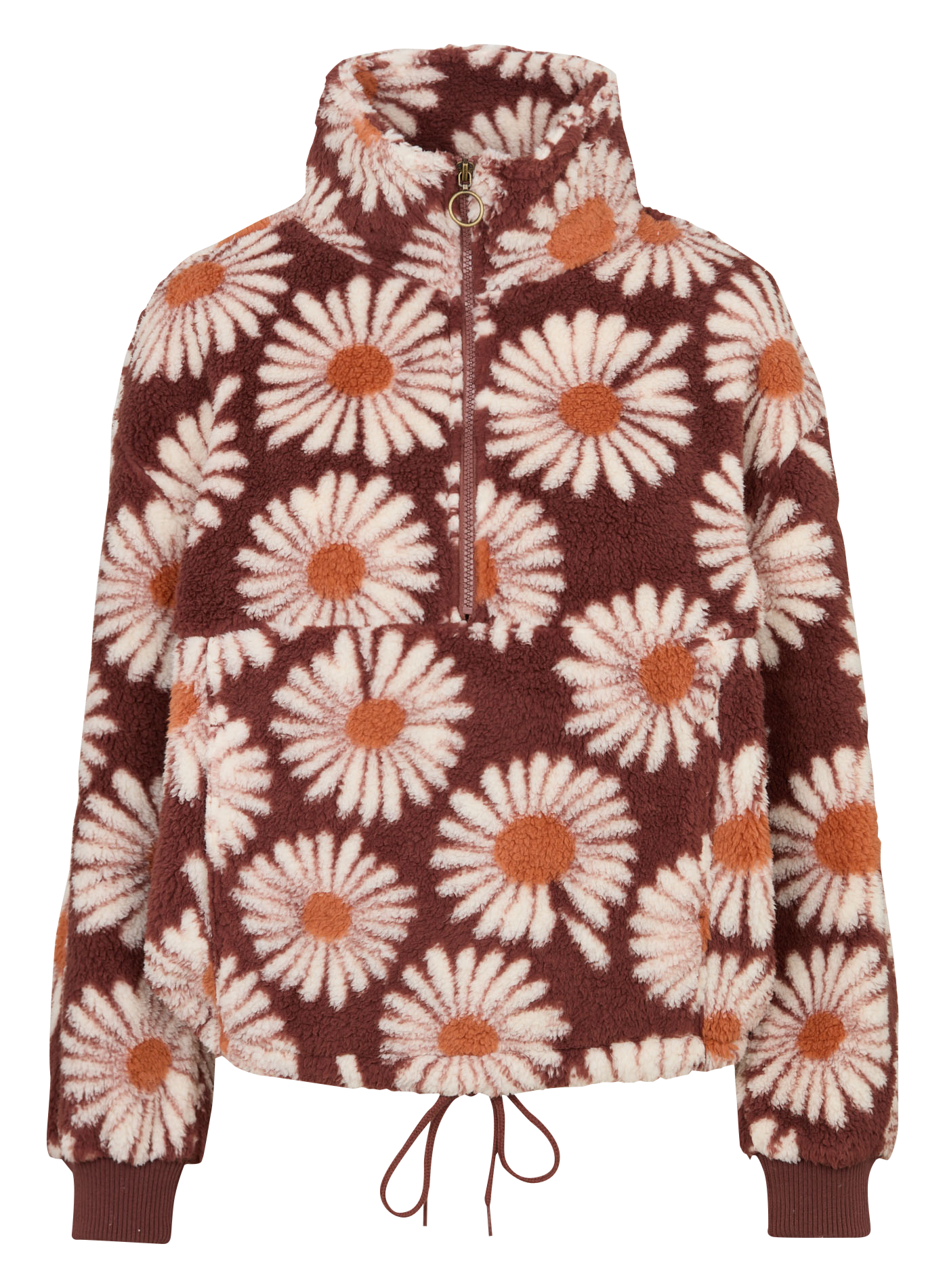 Sweat oversize col montant à imprimé BILLABONG Marron