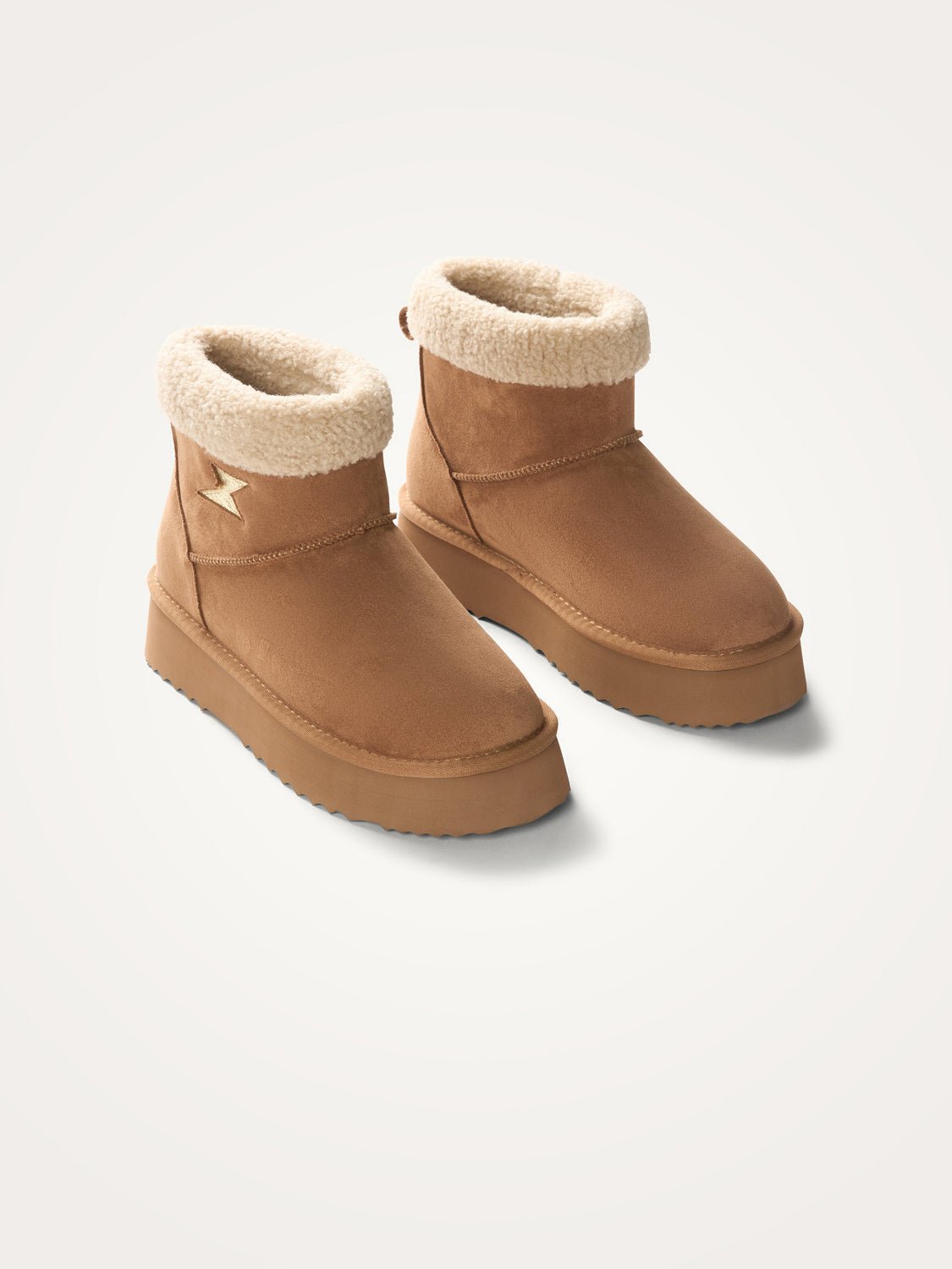 Low fur-lined ankle boots VANESSA WU Beige