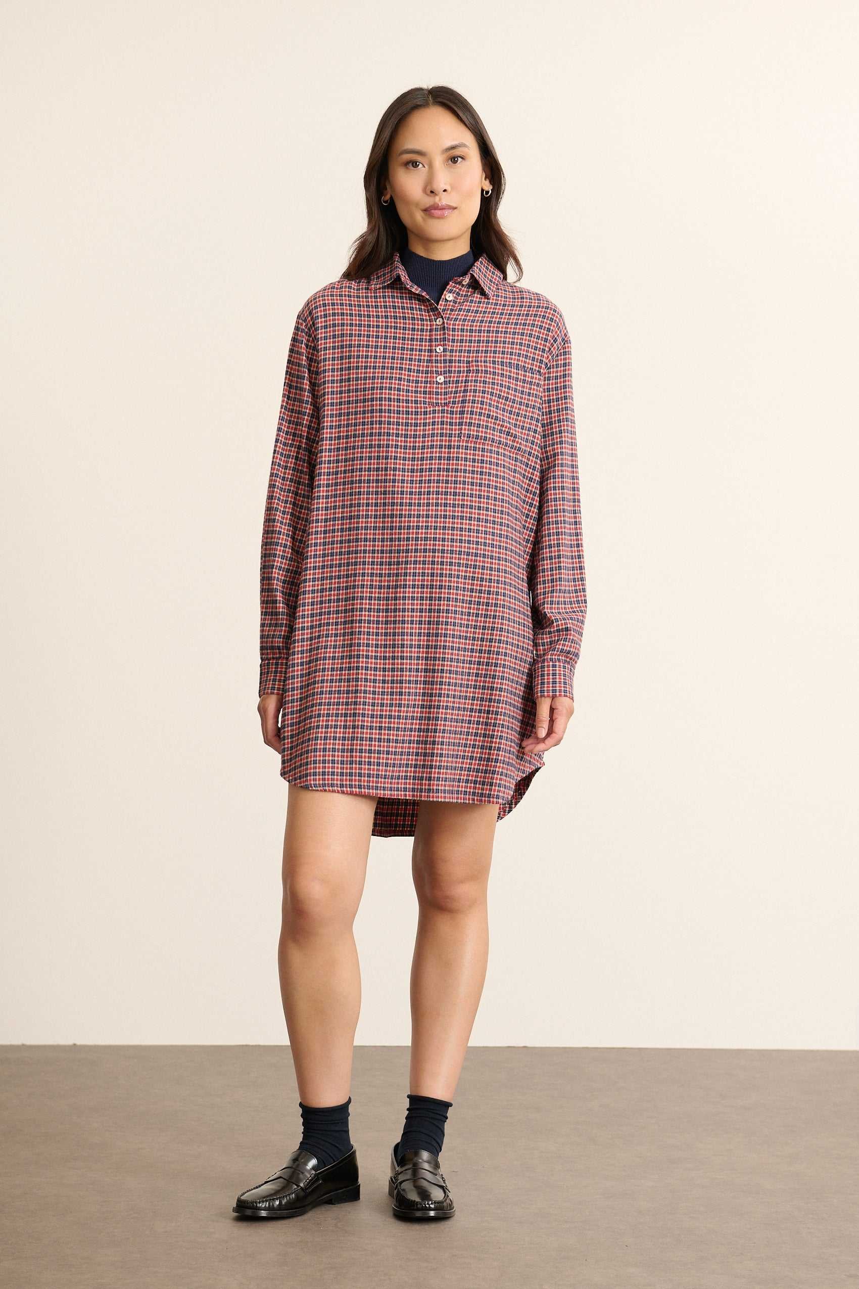 Checked shirt dress GARANCE PARIS Red