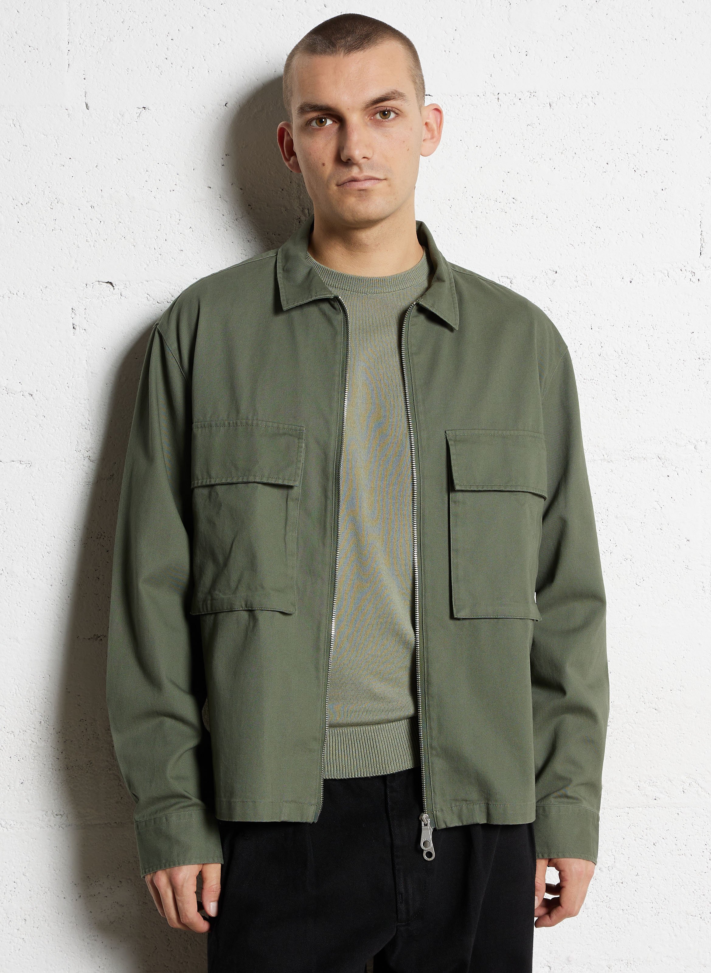 Veste col classique en coton bio FARAH Vert