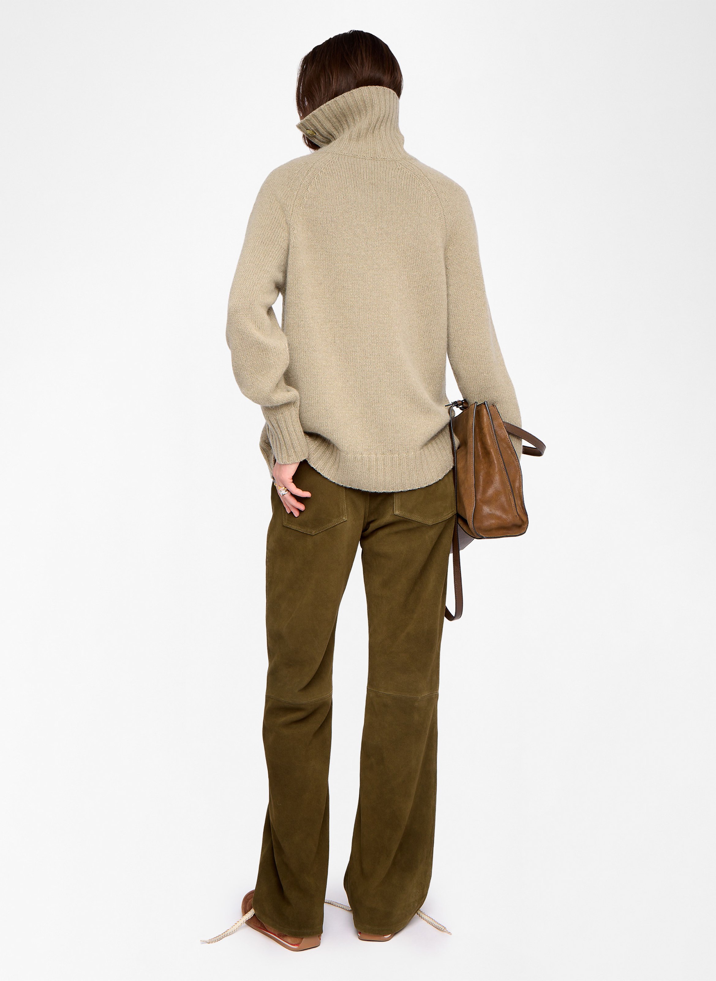 Pull col montant an cachemire ZADIG&VOLTAIRE Vert