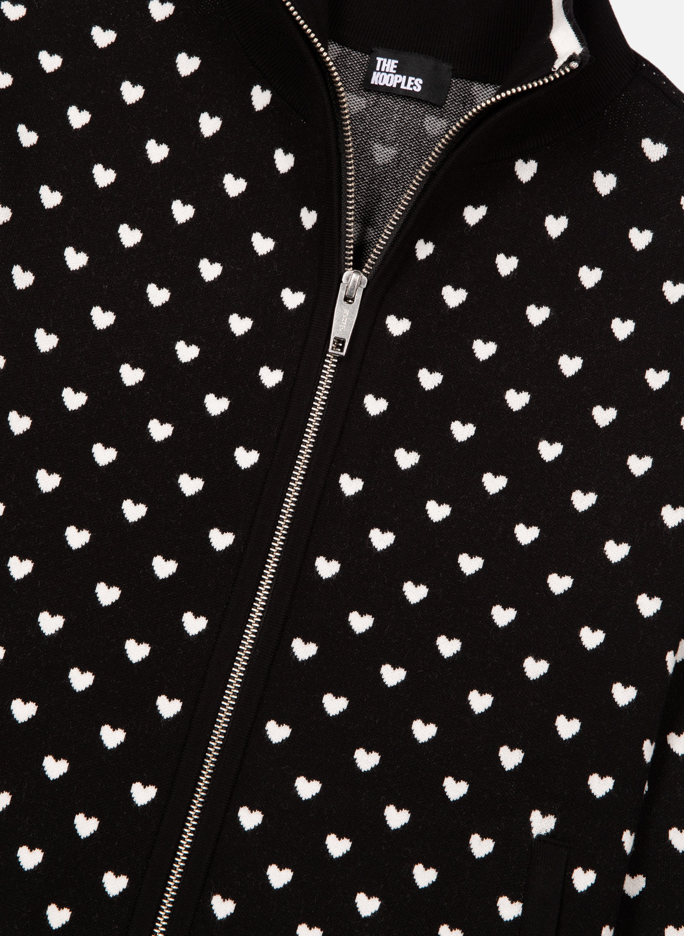 Cardigan zippé imprimé cœurs THE KOOPLES Noir
