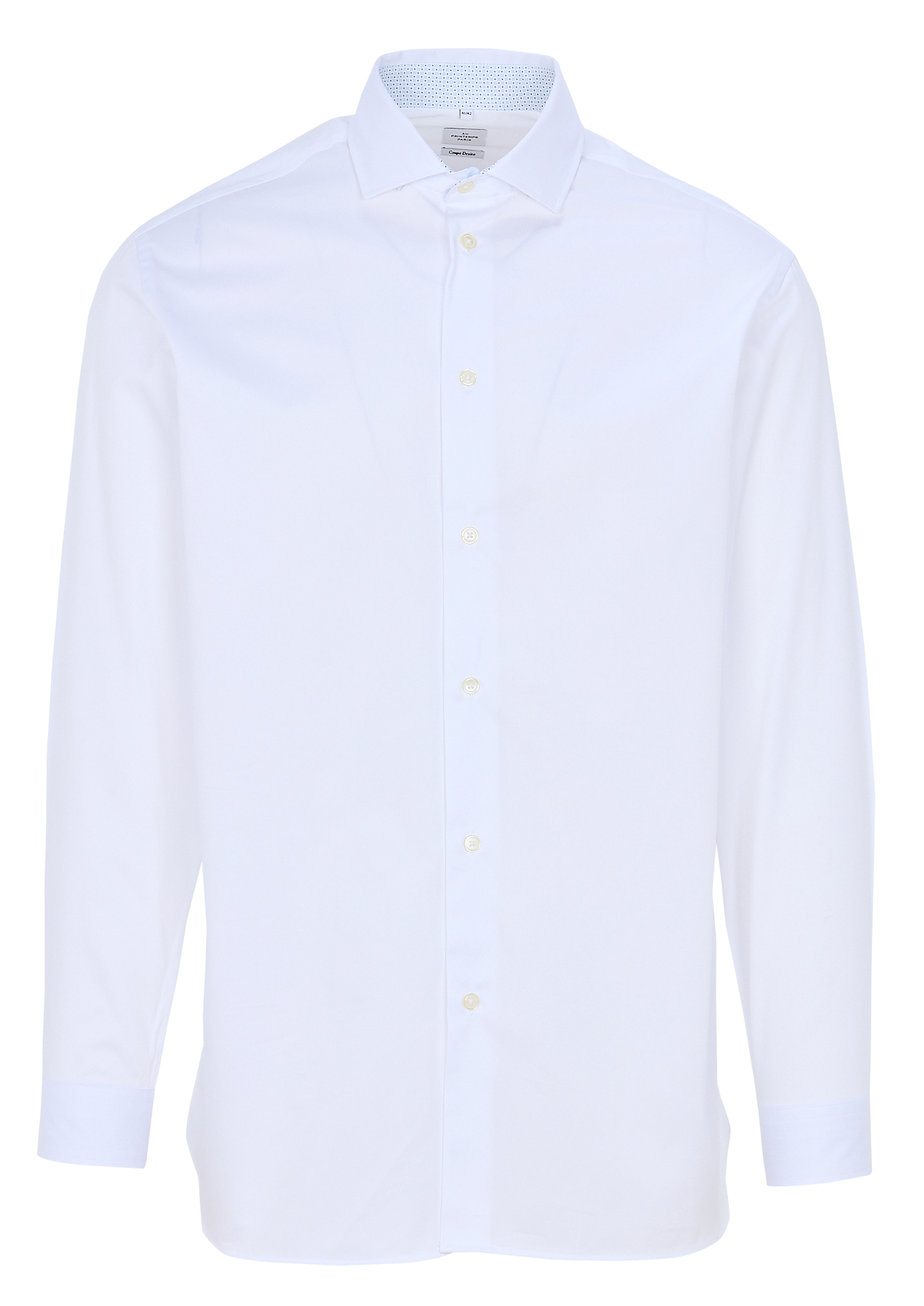 Regular-fit cotton shirt with classic collar AU PRINTEMPS PARIS White