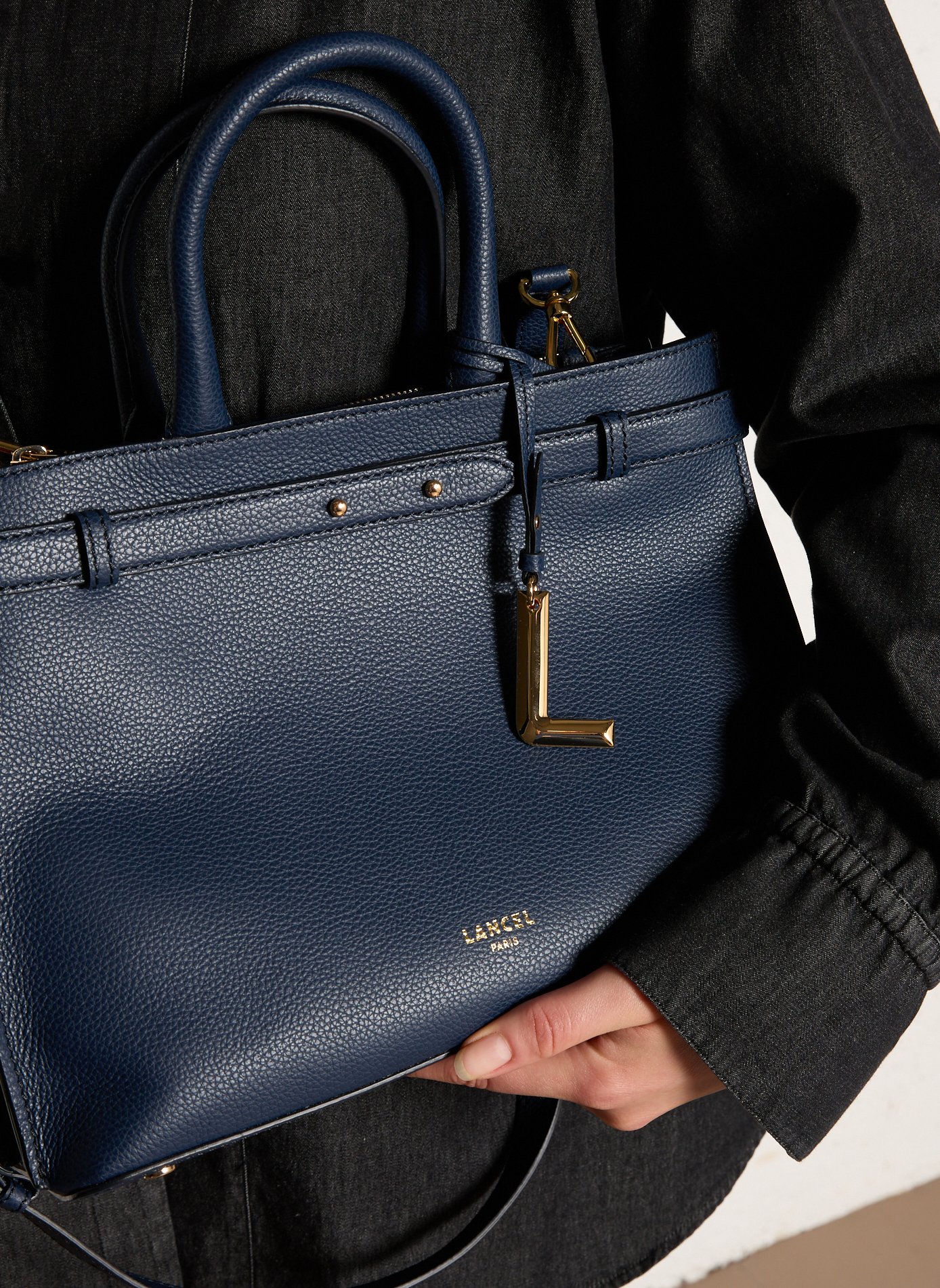 Leren clutch LANCEL Blauw